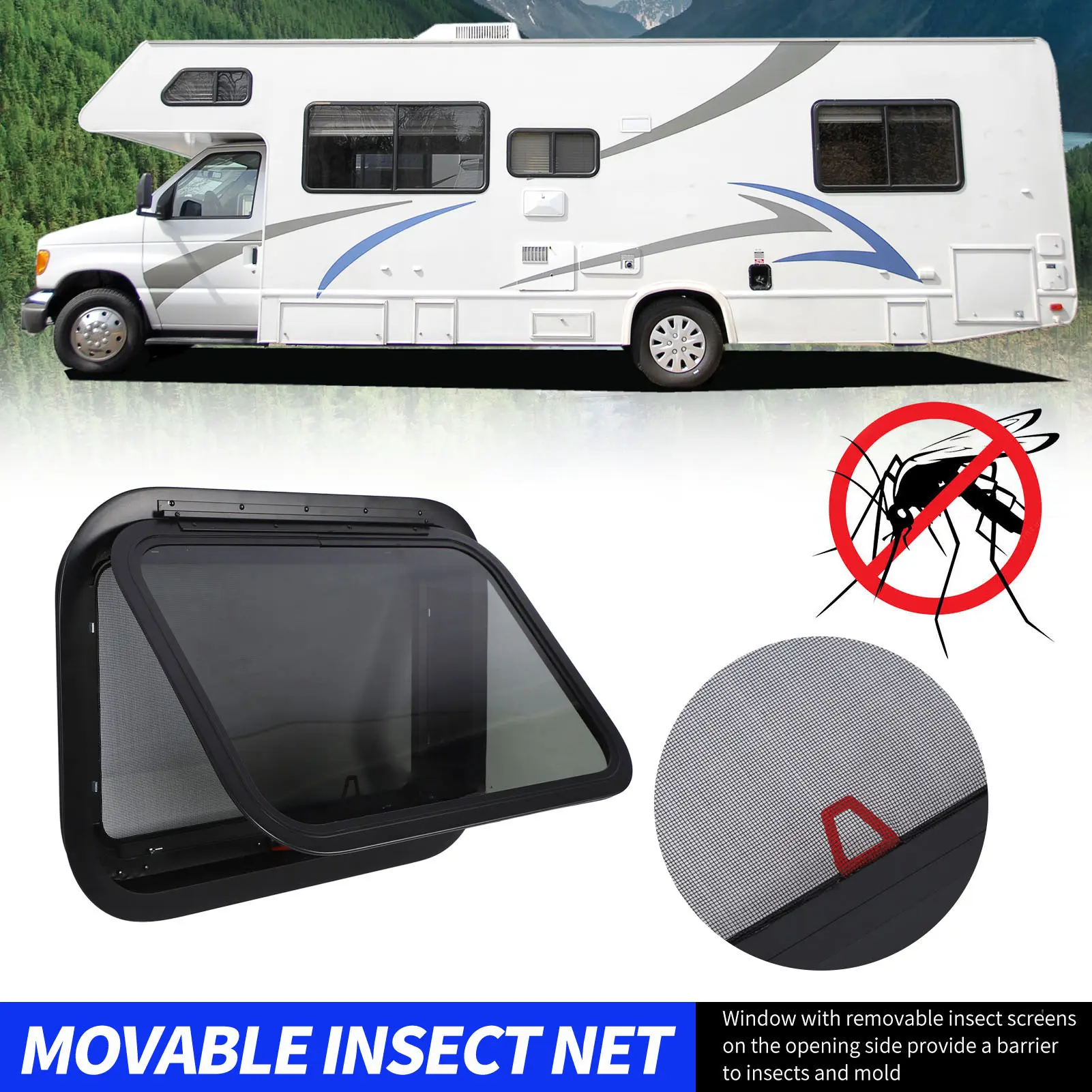 RV Exit Window Support Rod RV External Push Window  Framework UV Proof Easy Install for  Camping Trailer Motorhome