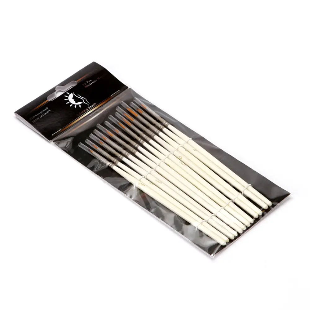 12Pcs Detail Paint Brush Set Miniature Nylon Hair Paintbrushes for Fine Detailing Acrylic/ Watercolor/ Gouache/ Pigment