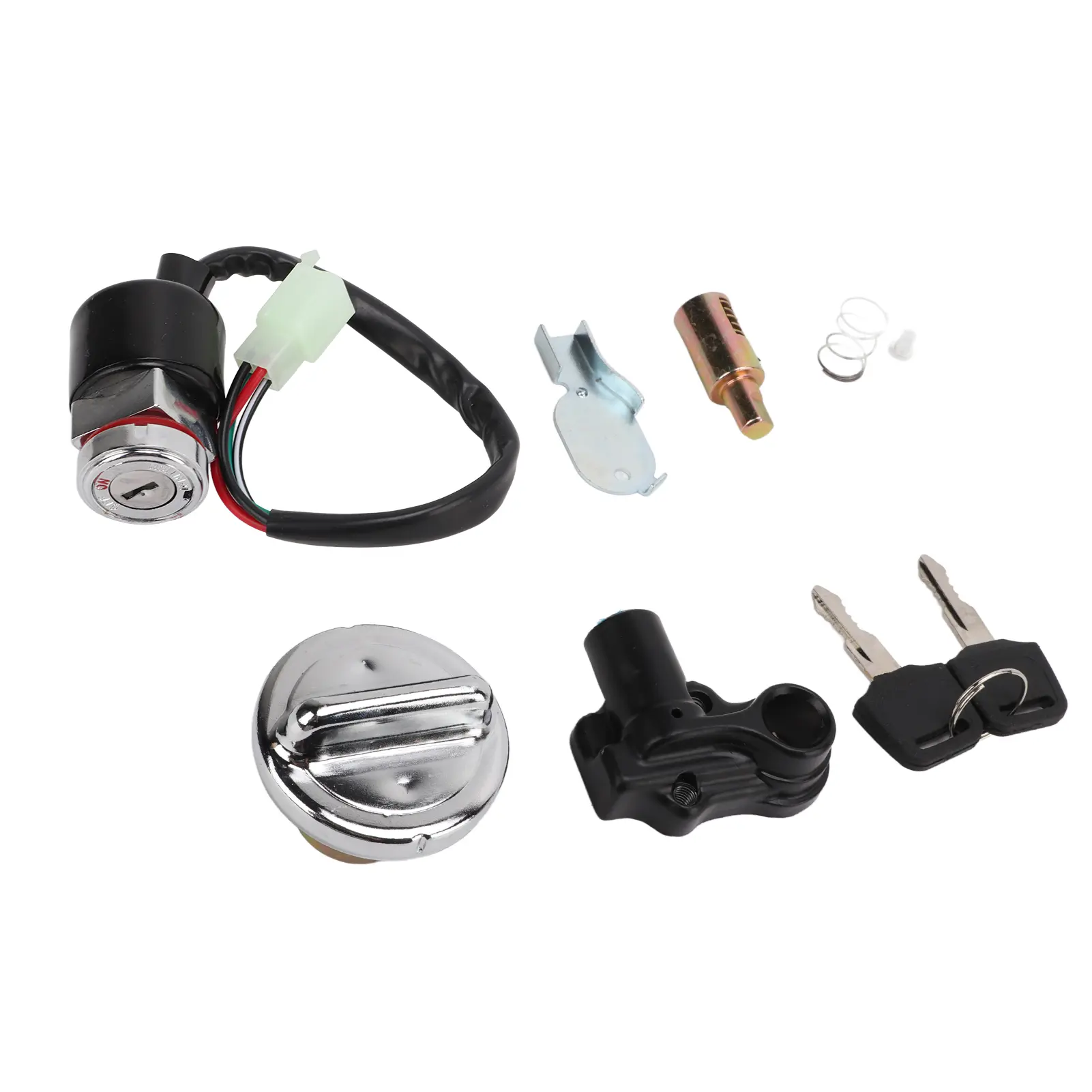 Ignition  Fuel  Lock Kit Ignition  Gas Cover Kit Helmet Lock 2‑Key Replacement for Dax Skyteam 50cc 125cc