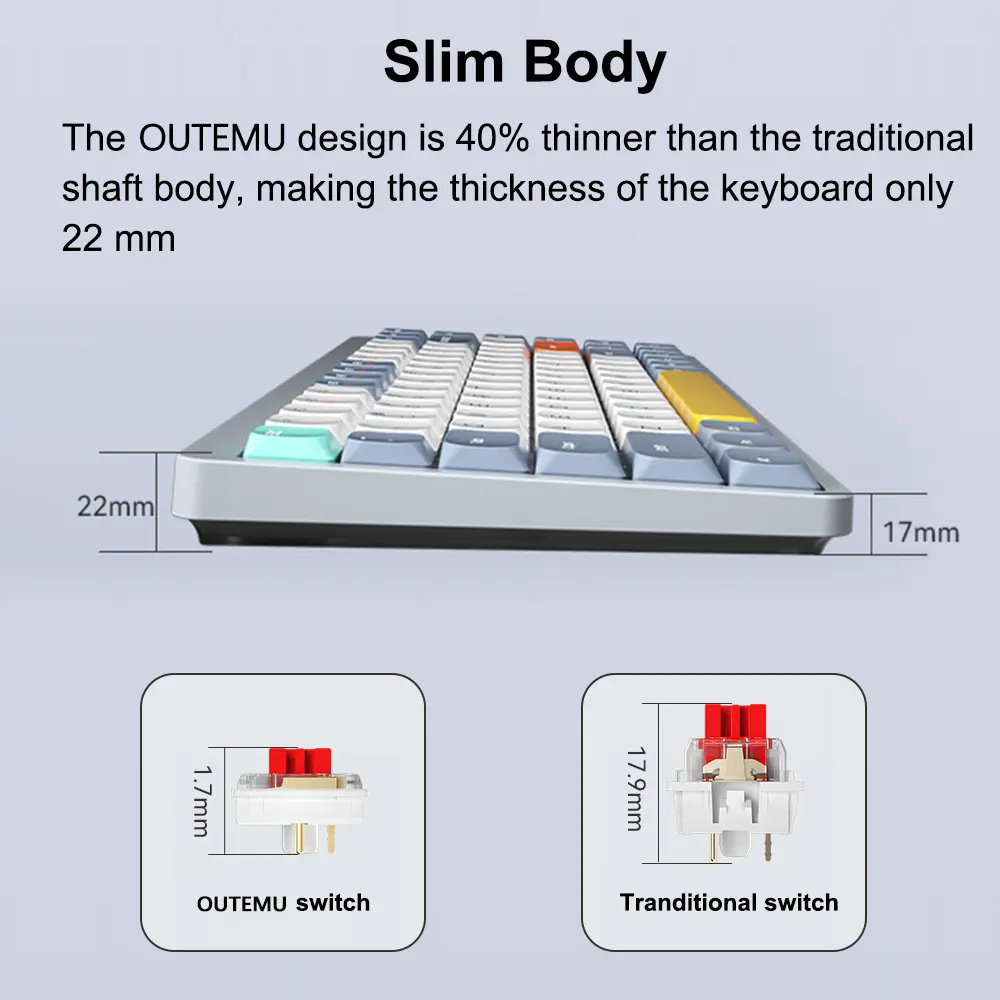 Wireless Mechanical Keyboard 84 Keys 2.4G+BT5.0+Type-C  Keyboards 15 Light Effect 5 Brightness Levels Keyboard for Tablet Laptop
