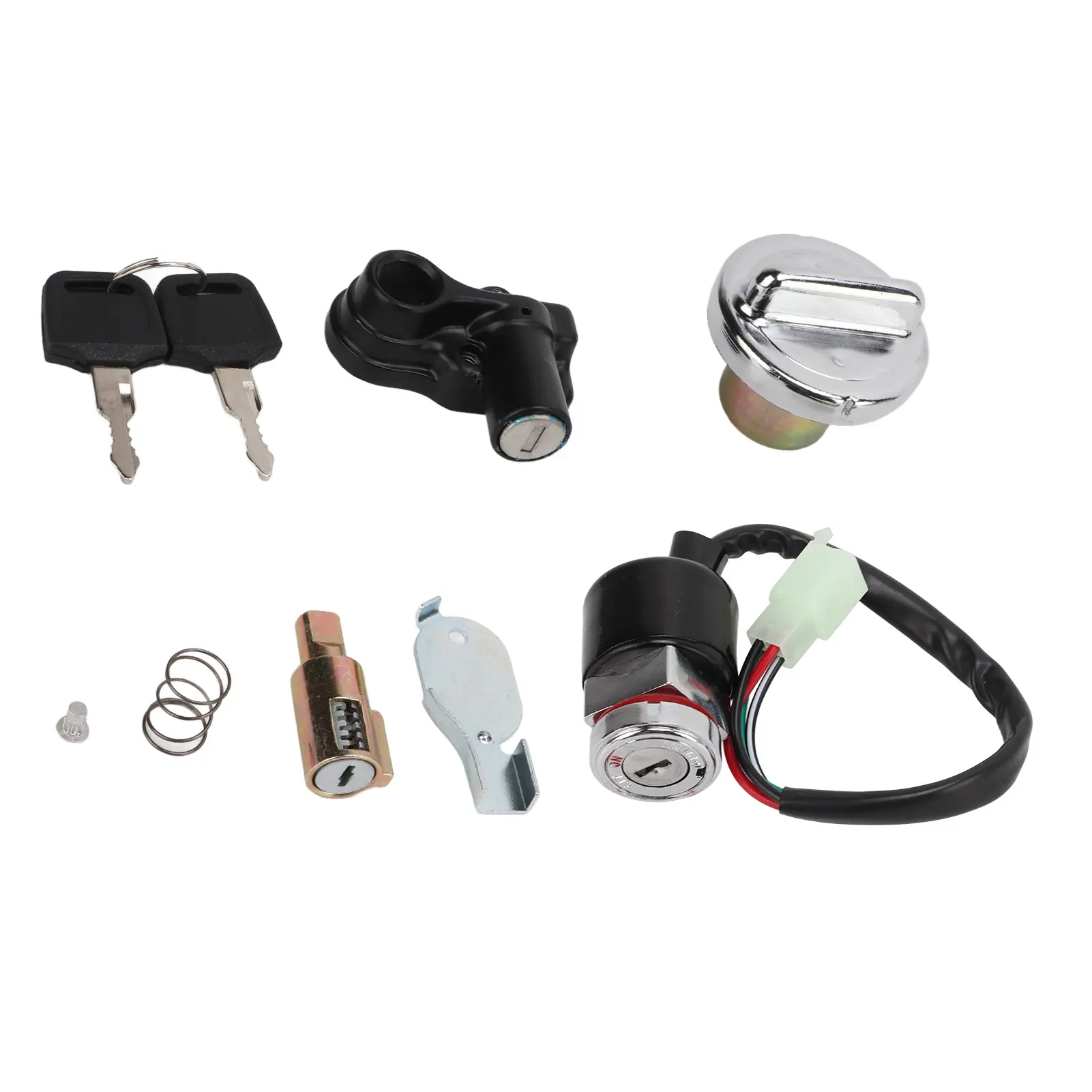 Ignition  Fuel  Lock Kit Ignition  Gas Cover Kit Helmet Lock 2‑Key Replacement for Dax Skyteam 50cc 125cc