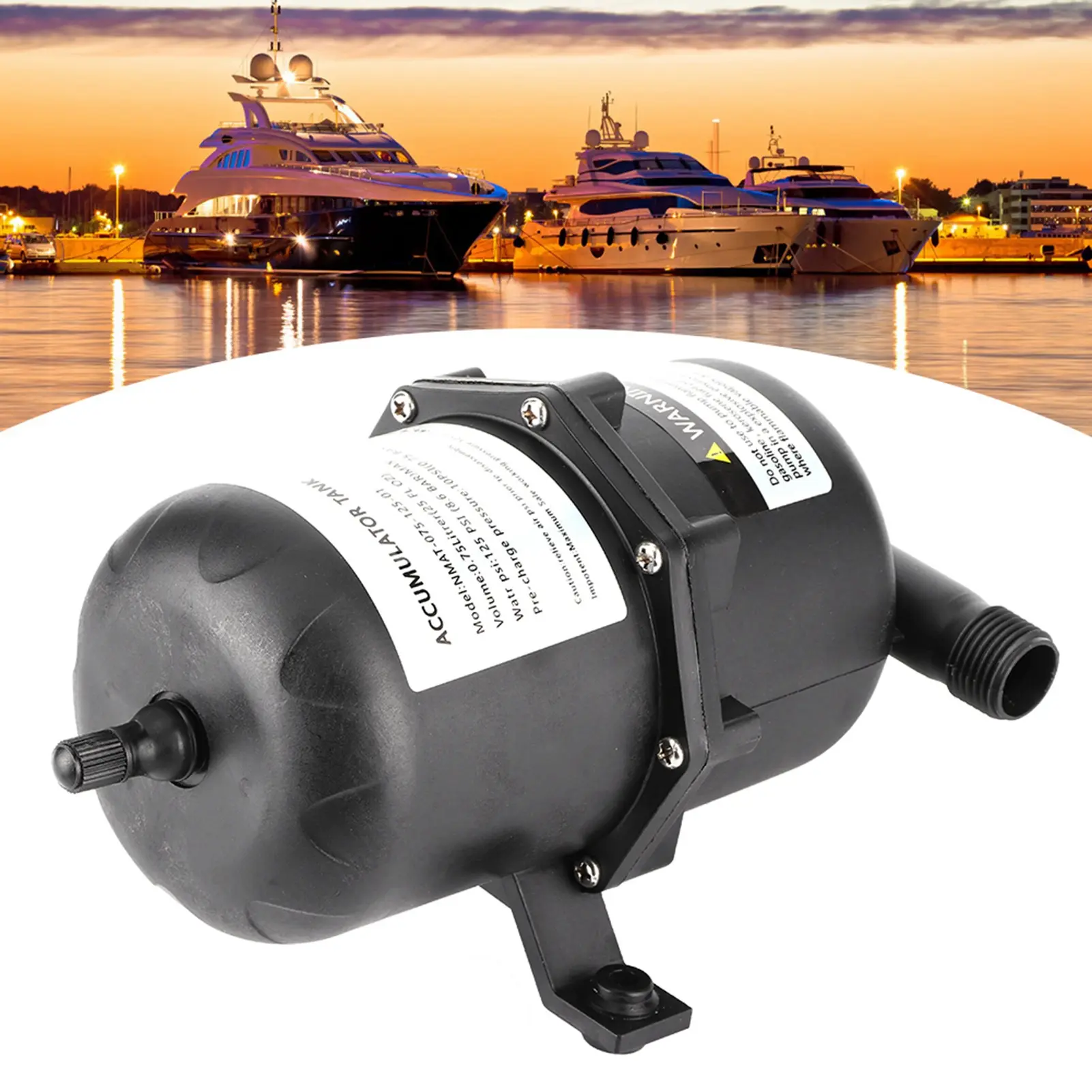 125PSI  Accumulator Pressure    Control 0.75 L 125PSI Waterproof for Marine RV Boat Accumulator