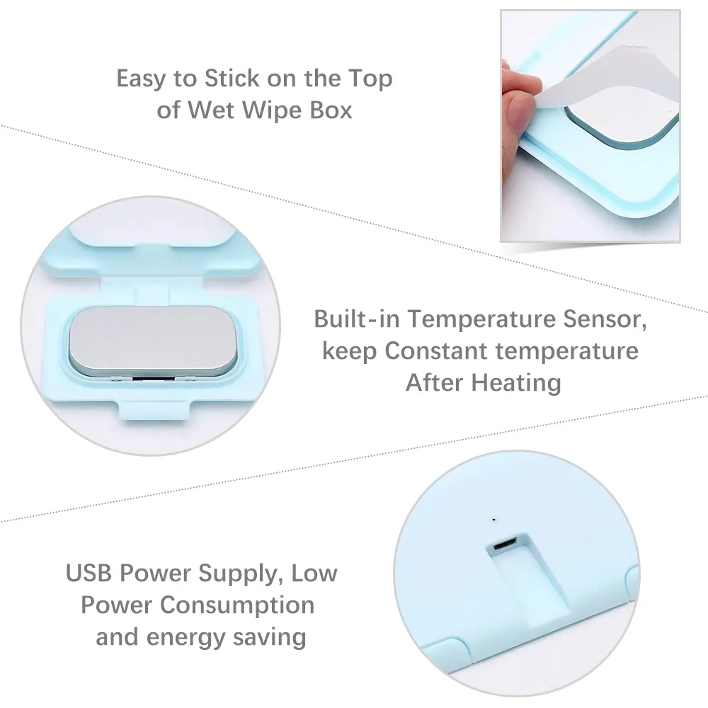 Baby Wipe Warmer Portable Baby Wet Wipes Warmer Heater USB Powered Perfect for Traveling Baby Portable Wipe Warmer