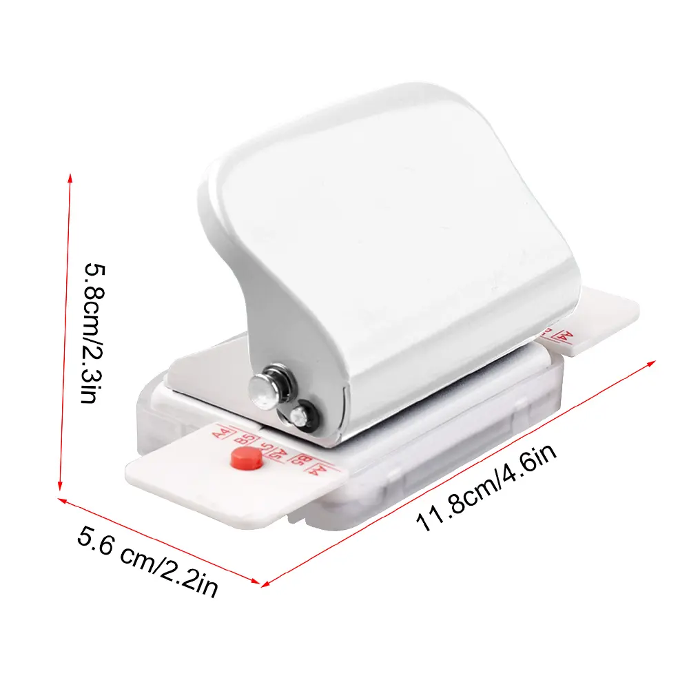 6-Hole Paper Punch Handheld Metal Hole Puncher 5 Sheet Capacity 6mm for A4 A5 B5 Notebook Scrapbook Diary Planner