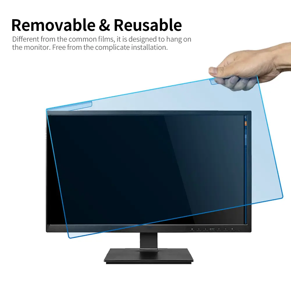 Hanging Blue Light Blocking Screen Protector High-transmittance Anti-UV Eye Protection Film for 20-22'' Desktop Monitor