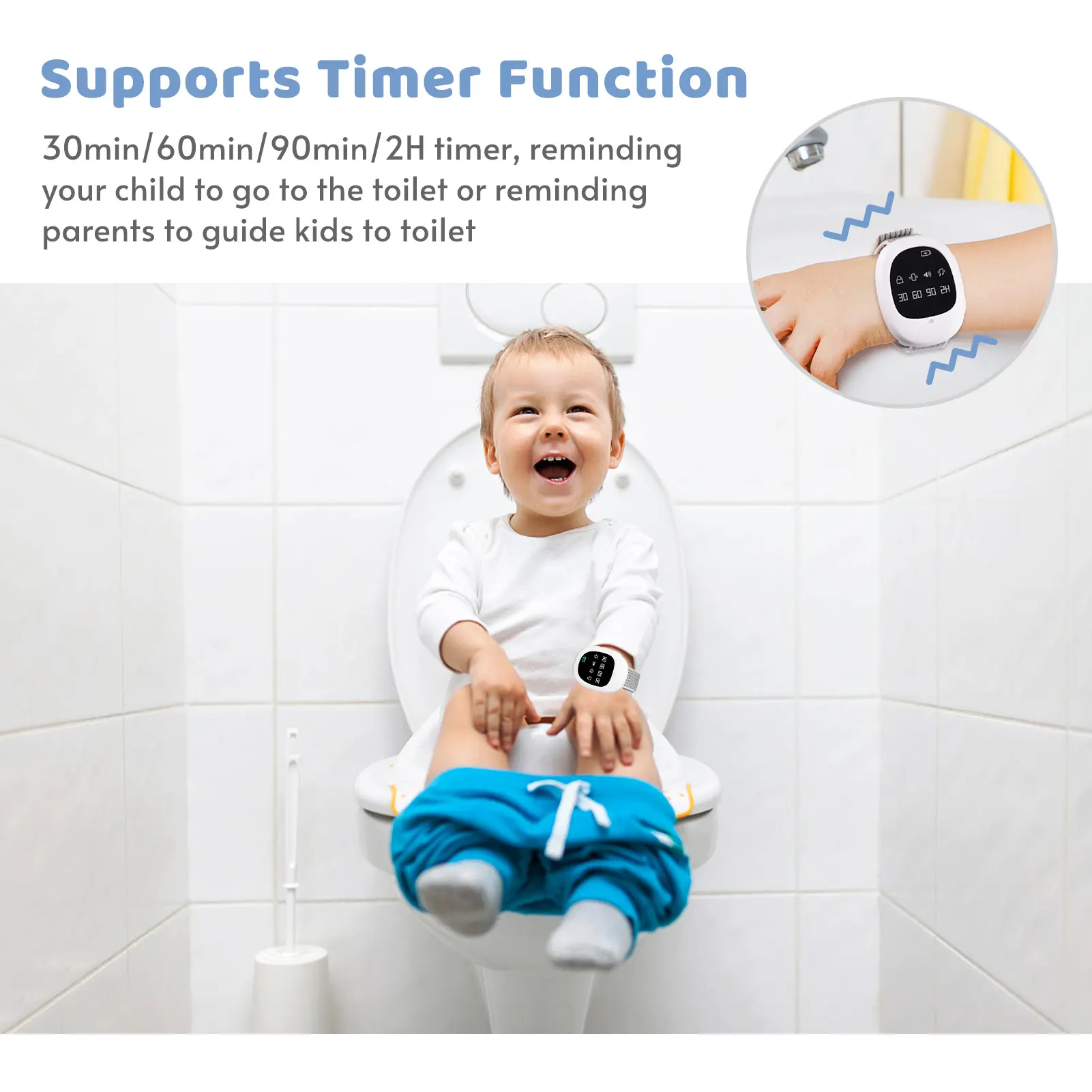 40M Wireless Bedwetting Alarm Potty Training Sensor Enuresis Bedwetting Alarm with Wristband for Kids Elder Care