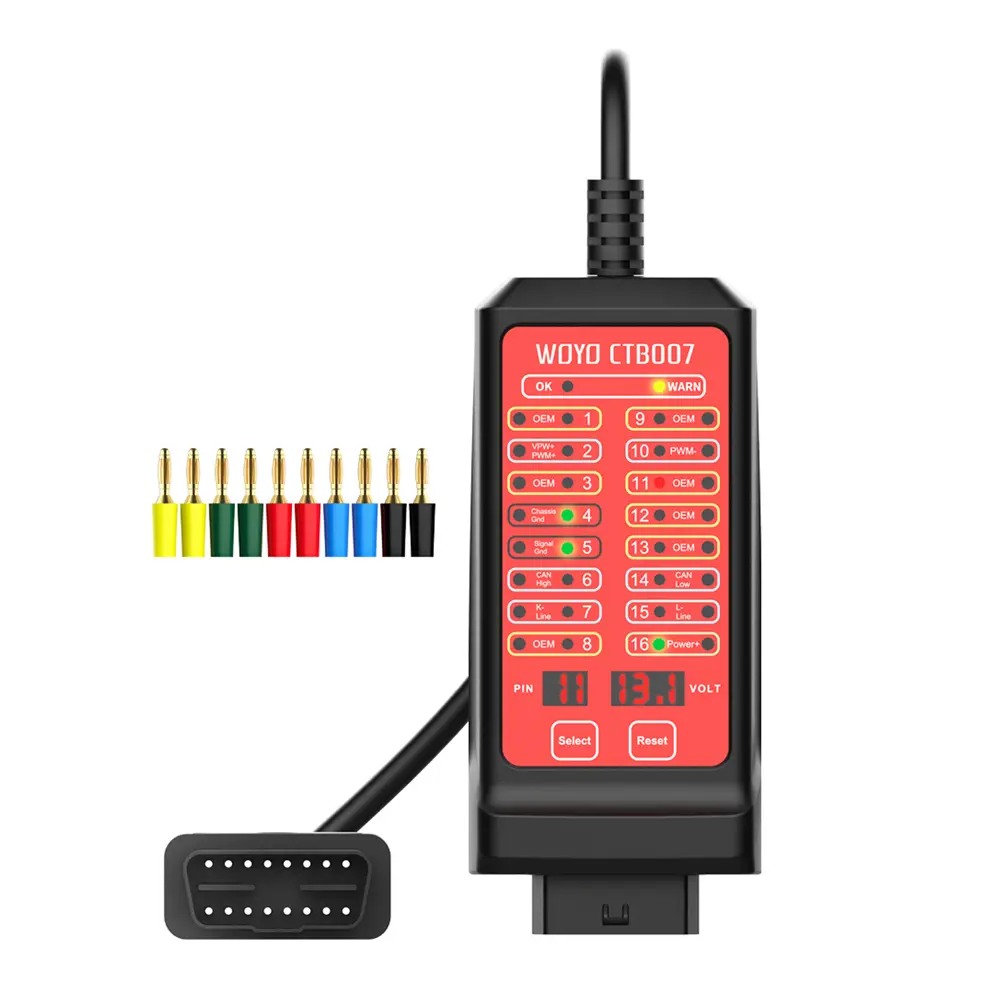 WOYO 12V 24V CAN Tester 16 Pin Break Out Box Detection CAN Bus Circuit Tester Vehicle Diagnosis On-Board Diagnostics Tester