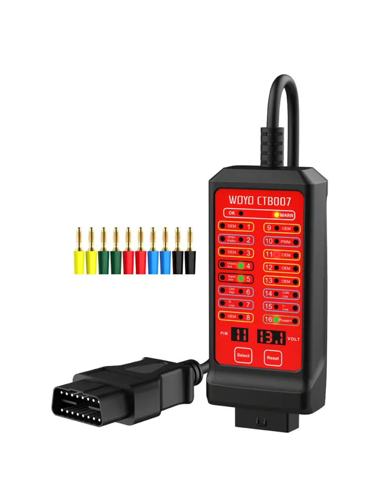 WOYO 12V 24V CAN Tester 16 Pin Break Out Box Detection CAN Bus Circuit Tester Vehicle Diagnosis On-Board Diagnostics Tester