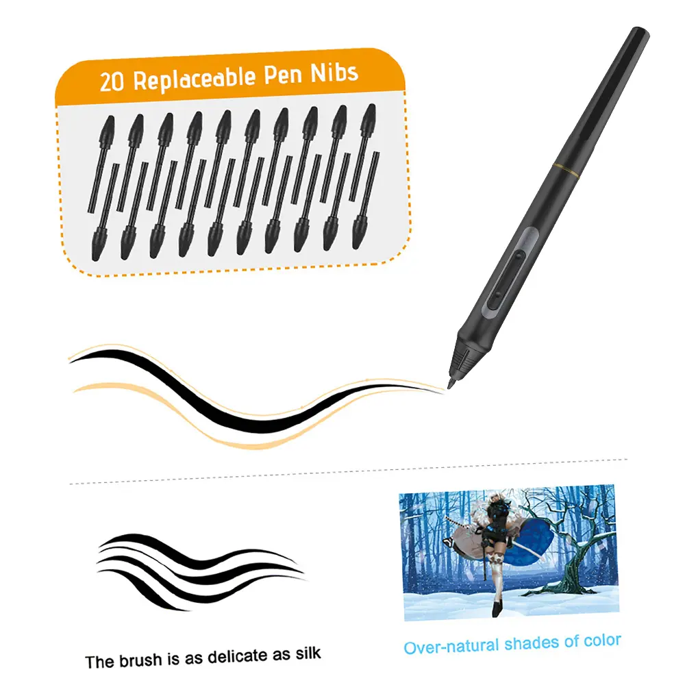 BOSTO Pen Digital Pen 8192 Levels Pressure Stylus Pen for BOSTO 13HD/16HD/16HDK/16HDT/22UX Graphics Monitor Drawing Tablet