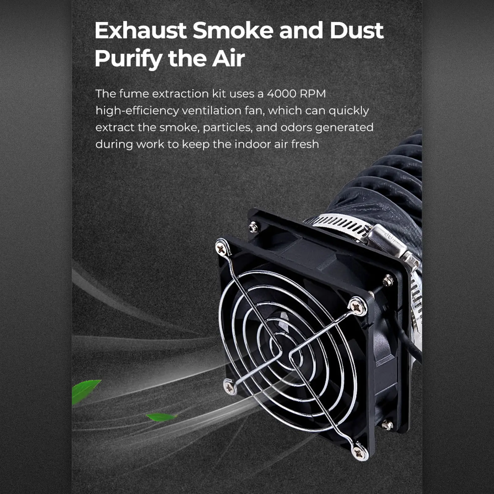 Creality Fume Extraction Kit with 4000 RPM High-Efficiency Ventilation Fan And 2000mm Exhaust Hose Length Suitable for Ender
