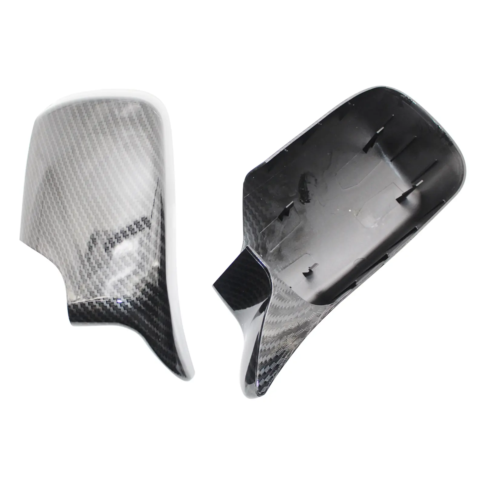 Side Door Mirror Cover Cap L&R Wing Door Rearview Mirror Covers Replacement for BMW E46 1998-2005