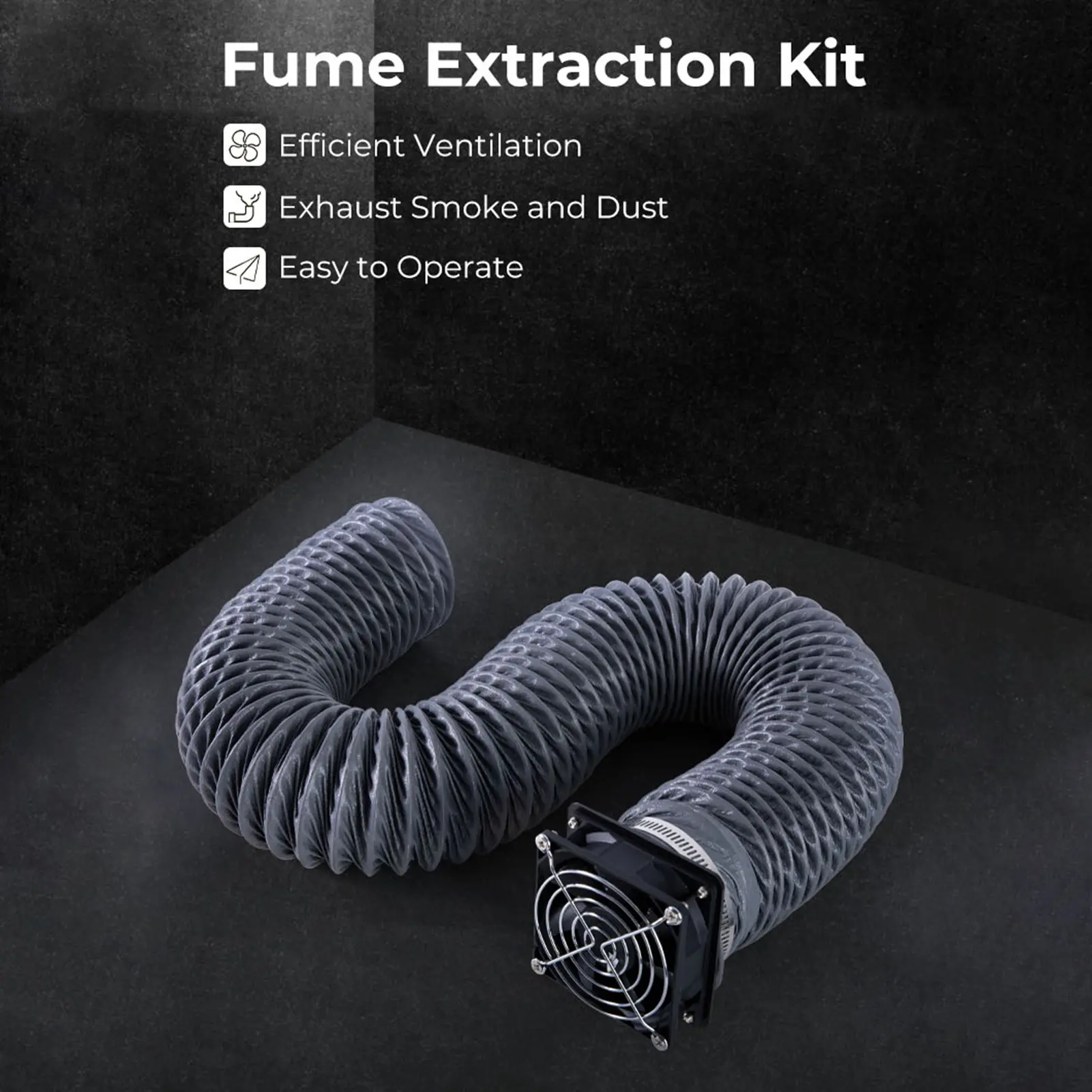 Creality Fume Extraction Kit with 4000 RPM High-Efficiency Ventilation Fan And 2000mm Exhaust Hose Length Suitable for Ender