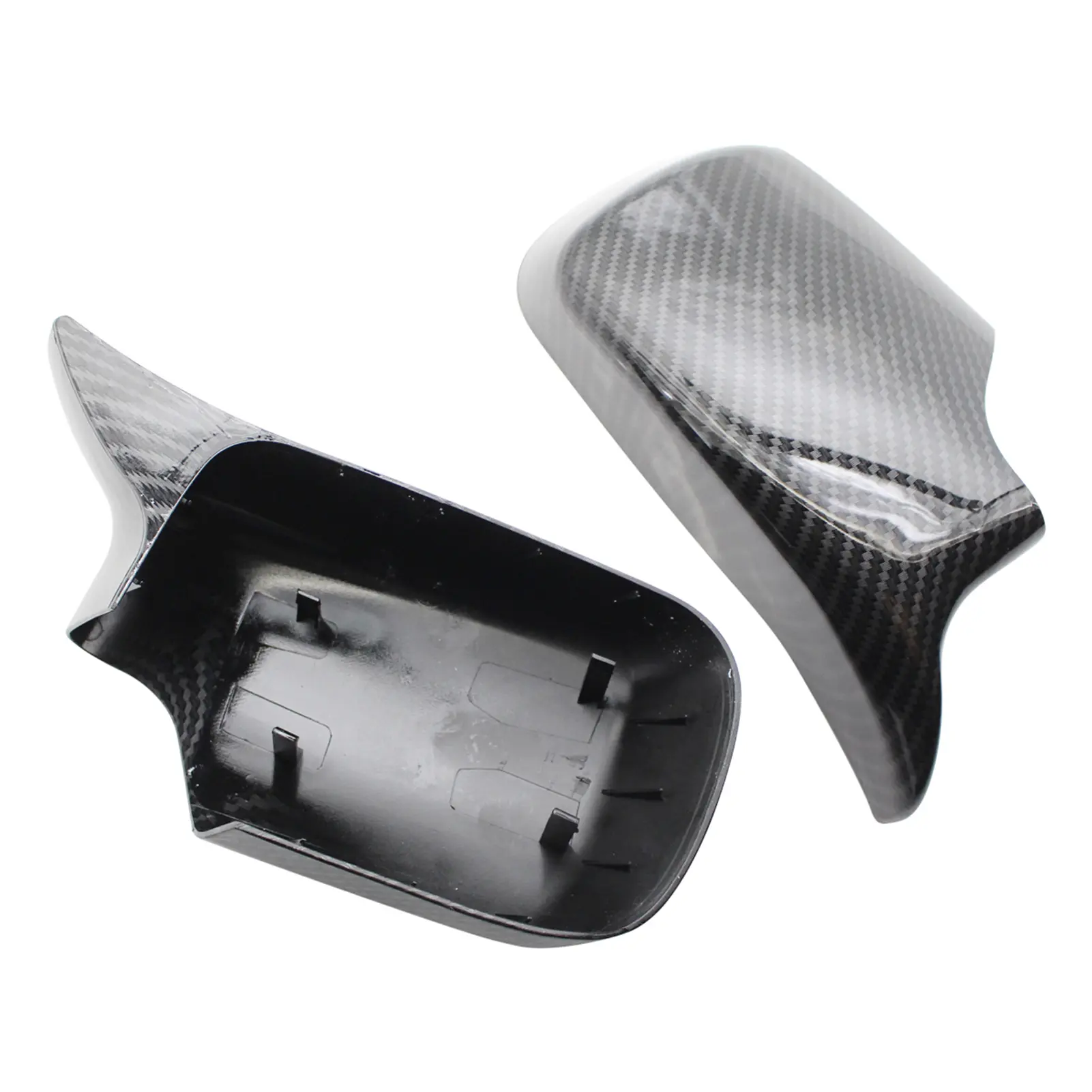 Side Door Mirror Cover Cap L&R Wing Door Rearview Mirror Covers Replacement for BMW E46 1998-2005