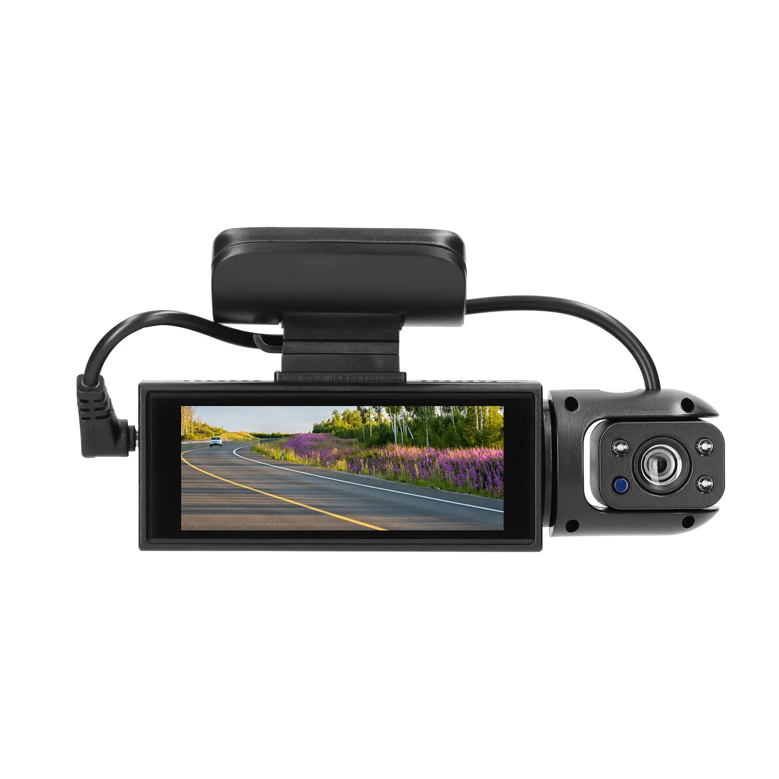 Multi-language Dual Lens Car Video Recorder Auto Dash Cam Car Camera Recorder Night Viewing Motion Detection DVR 170 Degree