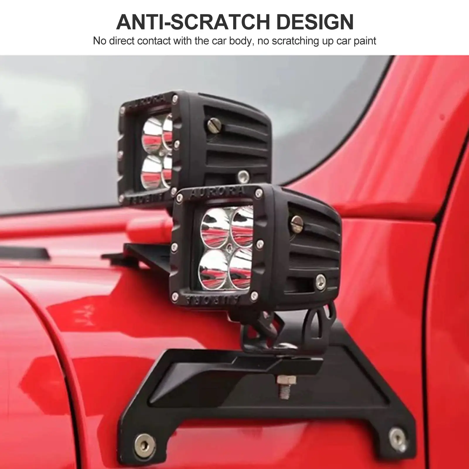 Dual A-Pillar Light Mount Windshield LED Light Mounting Brackets Off-Road Light Bar Brackets for Jeep Wrangler JL 2018-2023