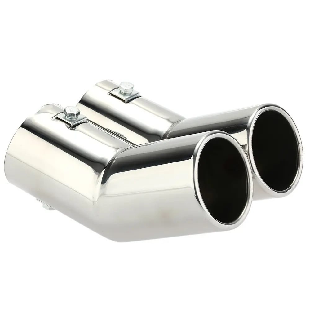 Dual Pipes Stainless Steel Exhaust Tail Pipes Muffler Tips for VW Golf 4 Bora Jetta