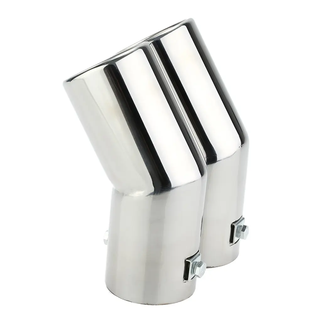 Dual Pipes Stainless Steel Exhaust Tail Pipes Muffler Tips for VW Golf 4 Bora Jetta