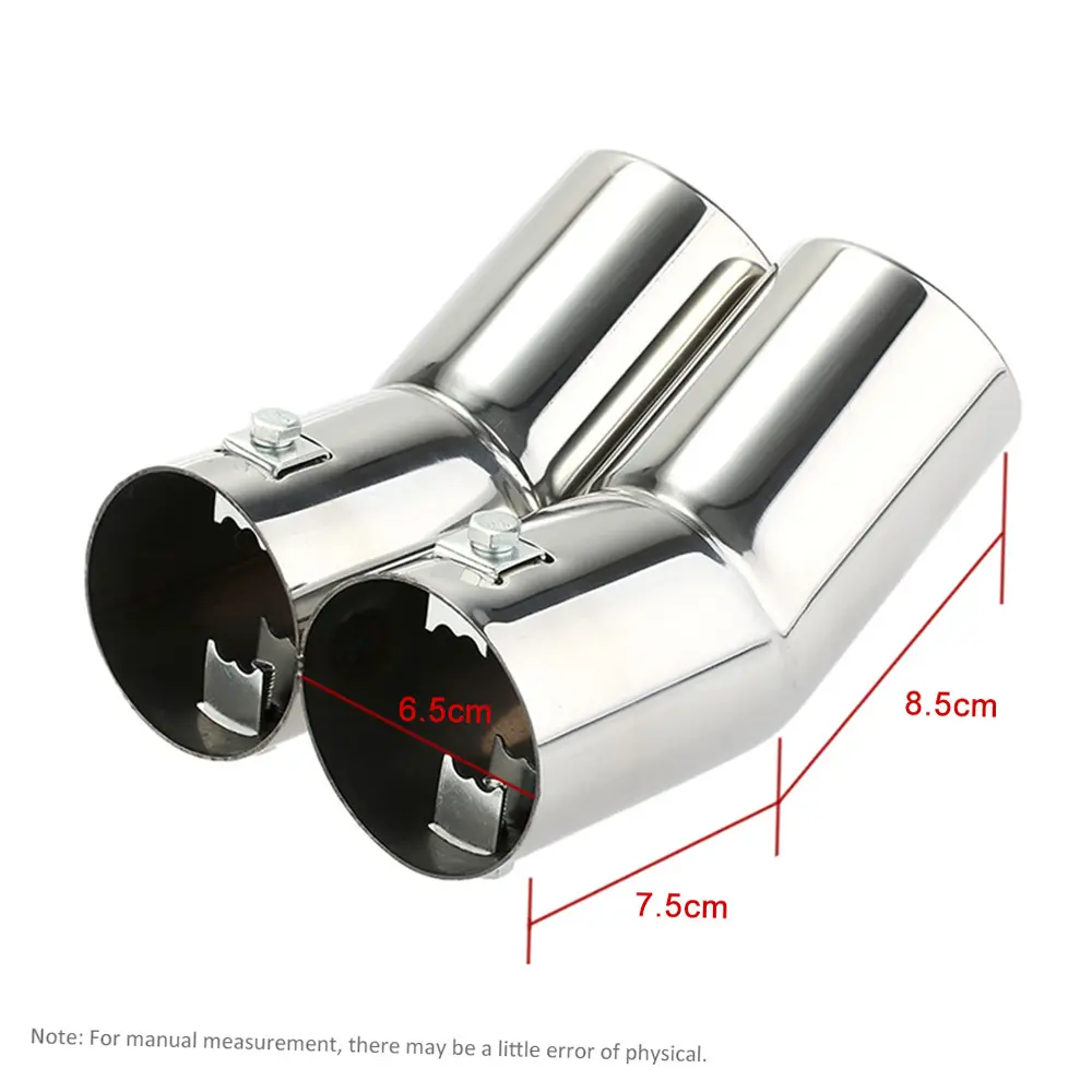 Dual Pipes Stainless Steel Exhaust Tail Pipes Muffler Tips for VW Golf 4 Bora Jetta