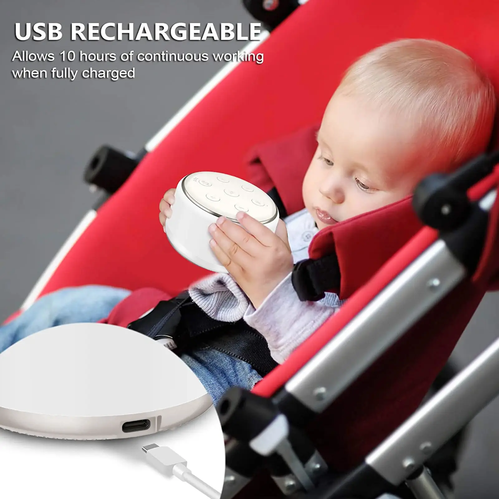 Desktop White Noise Machine Sleep Sound Machine for Baby Sleep Soother 7 Colors Night Lights 34 Soothing Sounds 30min/60min/90m