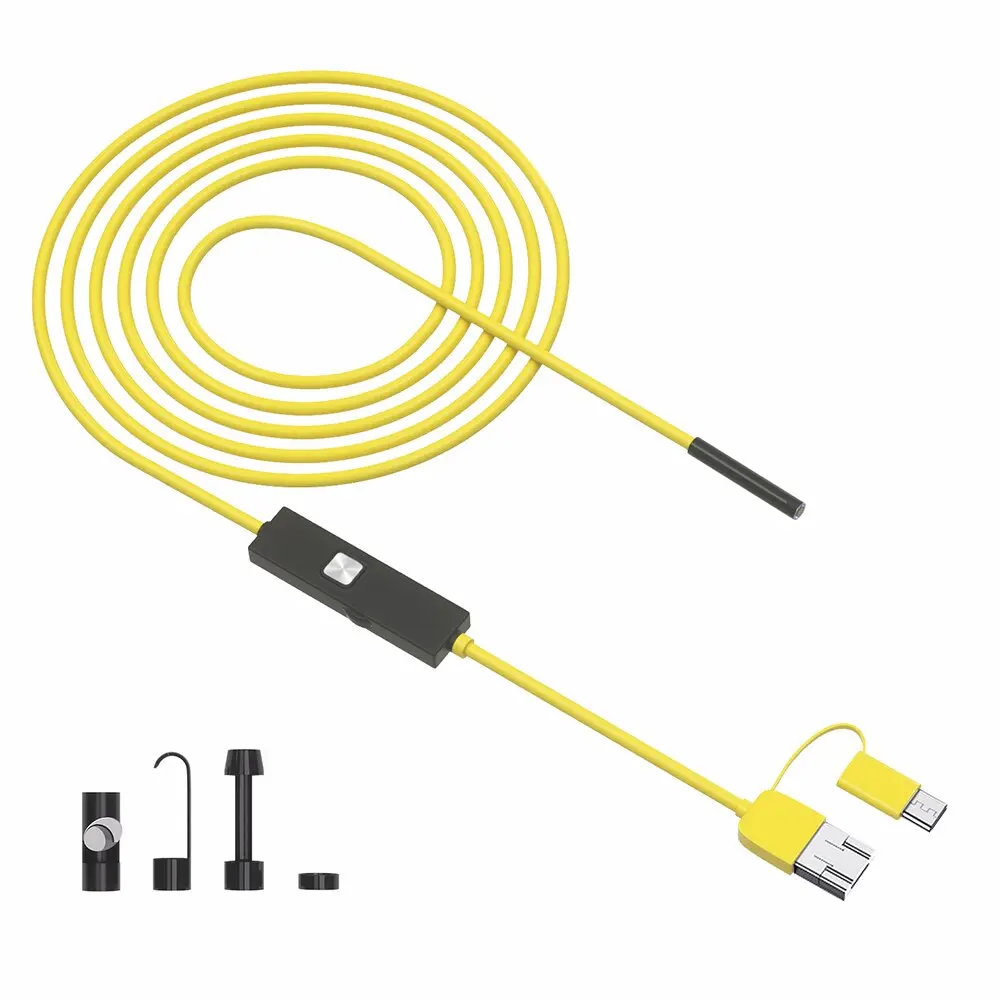 7mm lens Android Endoscope Camera Adjustable 6 LEDs IP67 Waterproof 1m 2m 5m Micro Inspection Video Camera Snake Borescope Tube