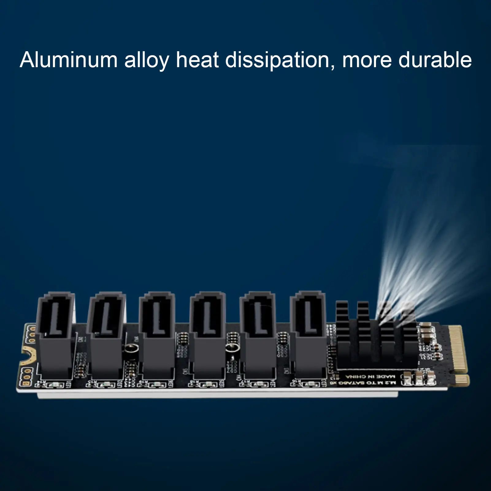 M.2 to SATA3.0 Adapter Card 6Gbps High Speed ASM1166 M.2 PCIE to SATA Expansion Card with Smart Indicator M.2 to SATA3.0 Adapter