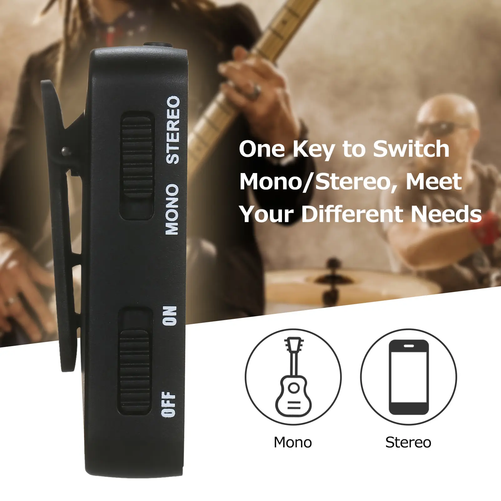 M-VAVE WP-10 2.4GHz Wireless Earphone Monitor Transmission System Rechargeable Transmitter & Receiver