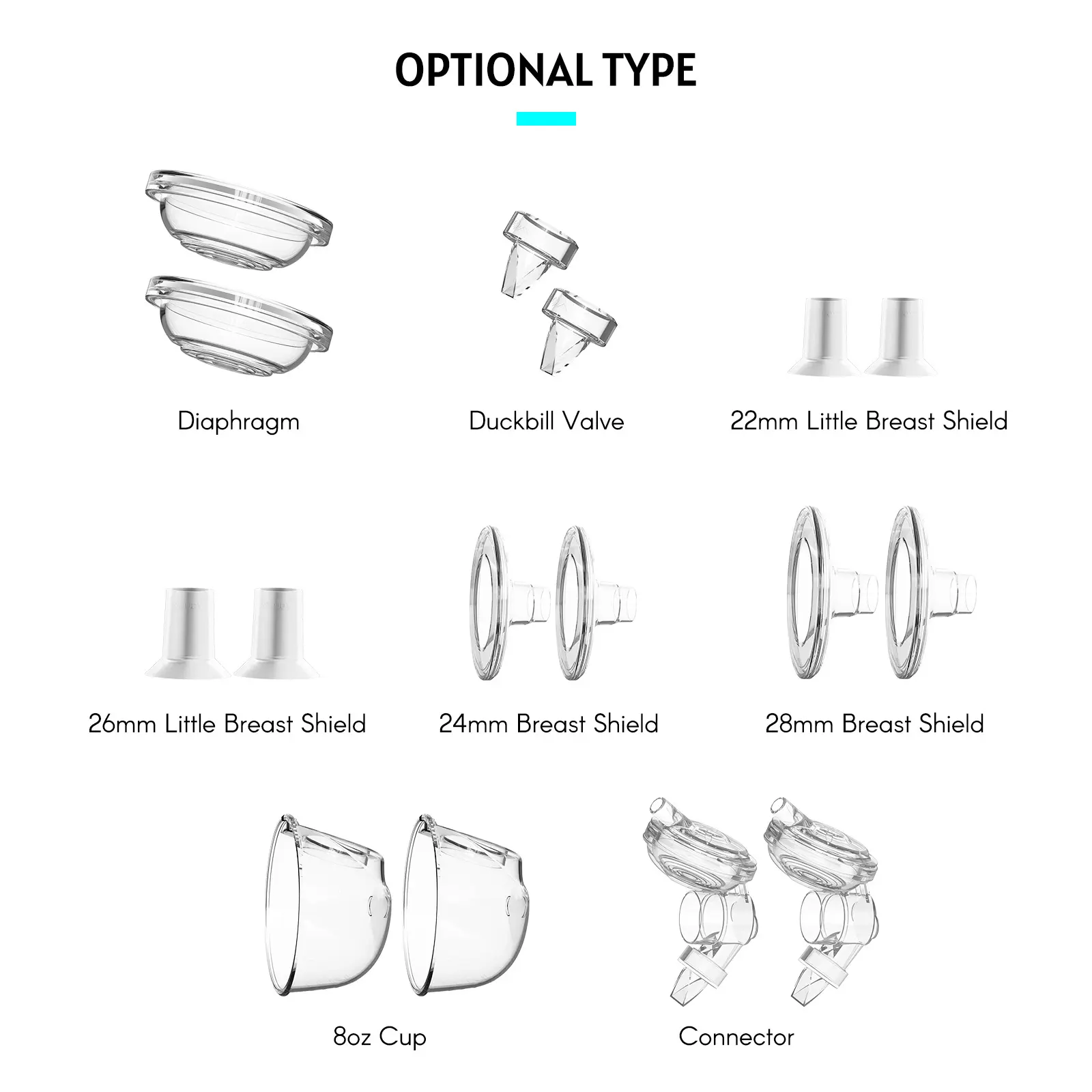 YOUHA Electric Breast Pump Replacement Accessory 2 Pcs Connector Soft Food-Grade Silicone for THE INS Wearable Breast Pump