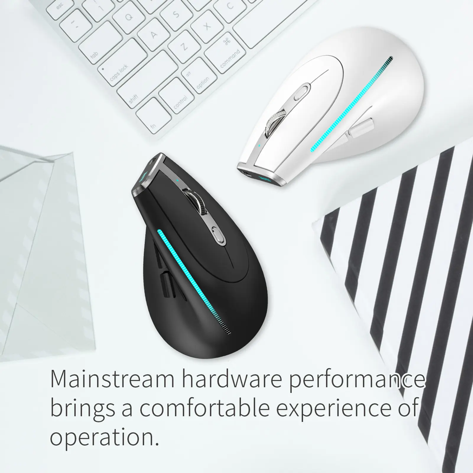 ZELOTES F-36 Wireless vertical 2.4G Bluetooth mouse full color light 8 key programming five DPI game mouse built-in 730mah lithi
