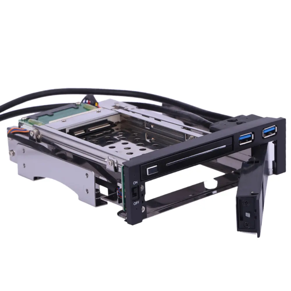 Dual Bay 3.5" 2.5" SATA III Hard Drive HDD & SSD Tray Caddy Internal Mobile Rack Enclosure Docking Station w/ USB 3.0 Hot Swap