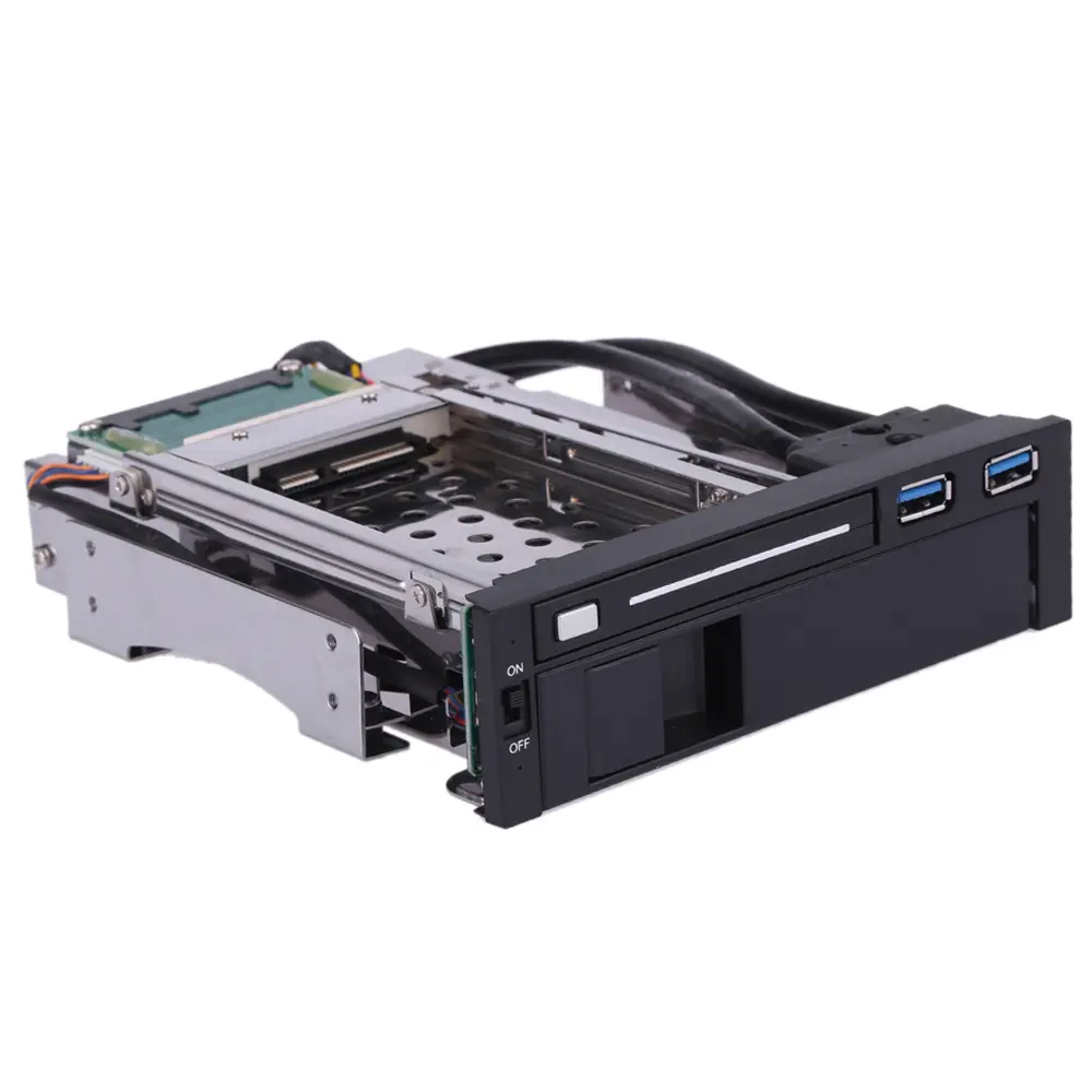 Dual Bay 3.5" 2.5" SATA III Hard Drive HDD & SSD Tray Caddy Internal Mobile Rack Enclosure Docking Station w/ USB 3.0 Hot Swap