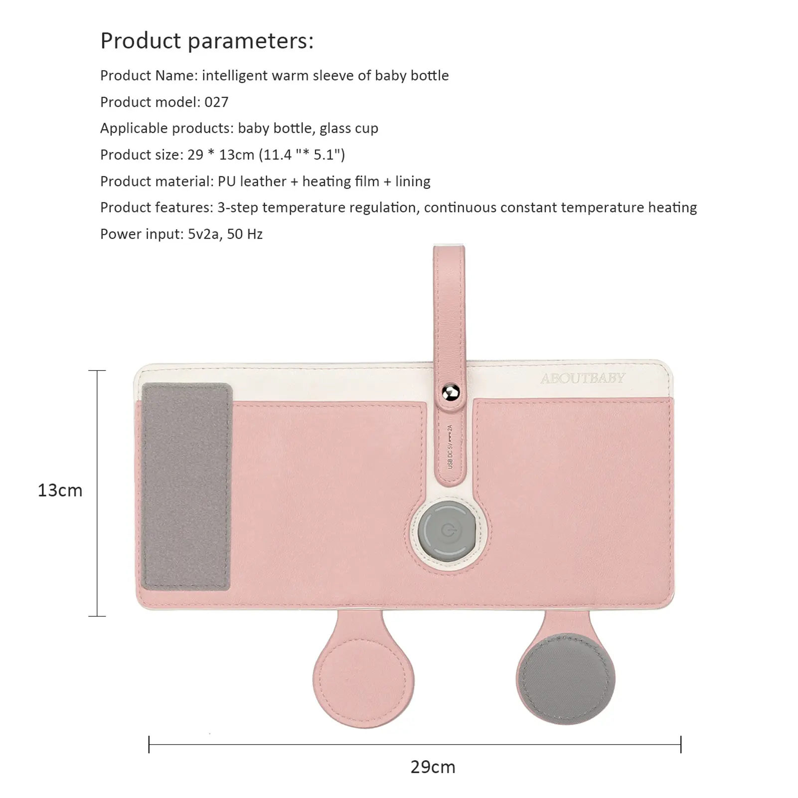 Portable Baby Bottle Warmer 3 Levels Constant Temperature Warming for Breastfeeding Night Feeding Daily Use Travel