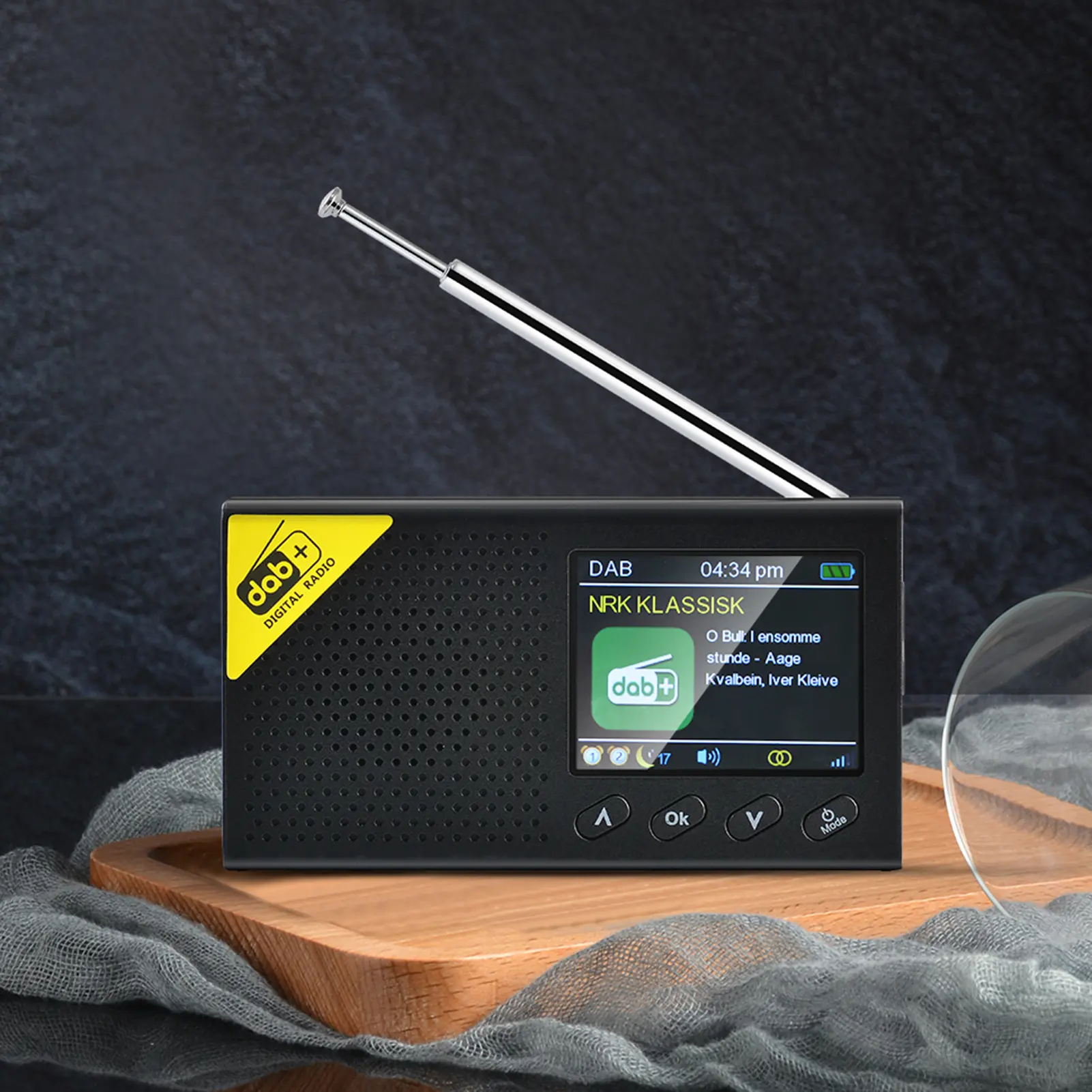 Digital DAB & FM Radio with BT, Portable Digital Radio Rechargeable Wireless DAB+FM Receiver with Stereo Speaker Sound System