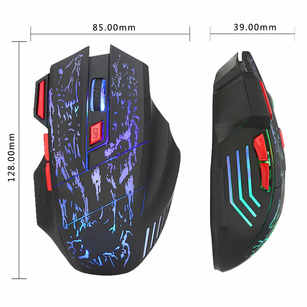 HXSJ J50 One-Handed Gaming Keyboard 35 Keys LED Backlight + Wired Gaming Mouse with Breathing Light 5500 DPI 7 Button Keyboard