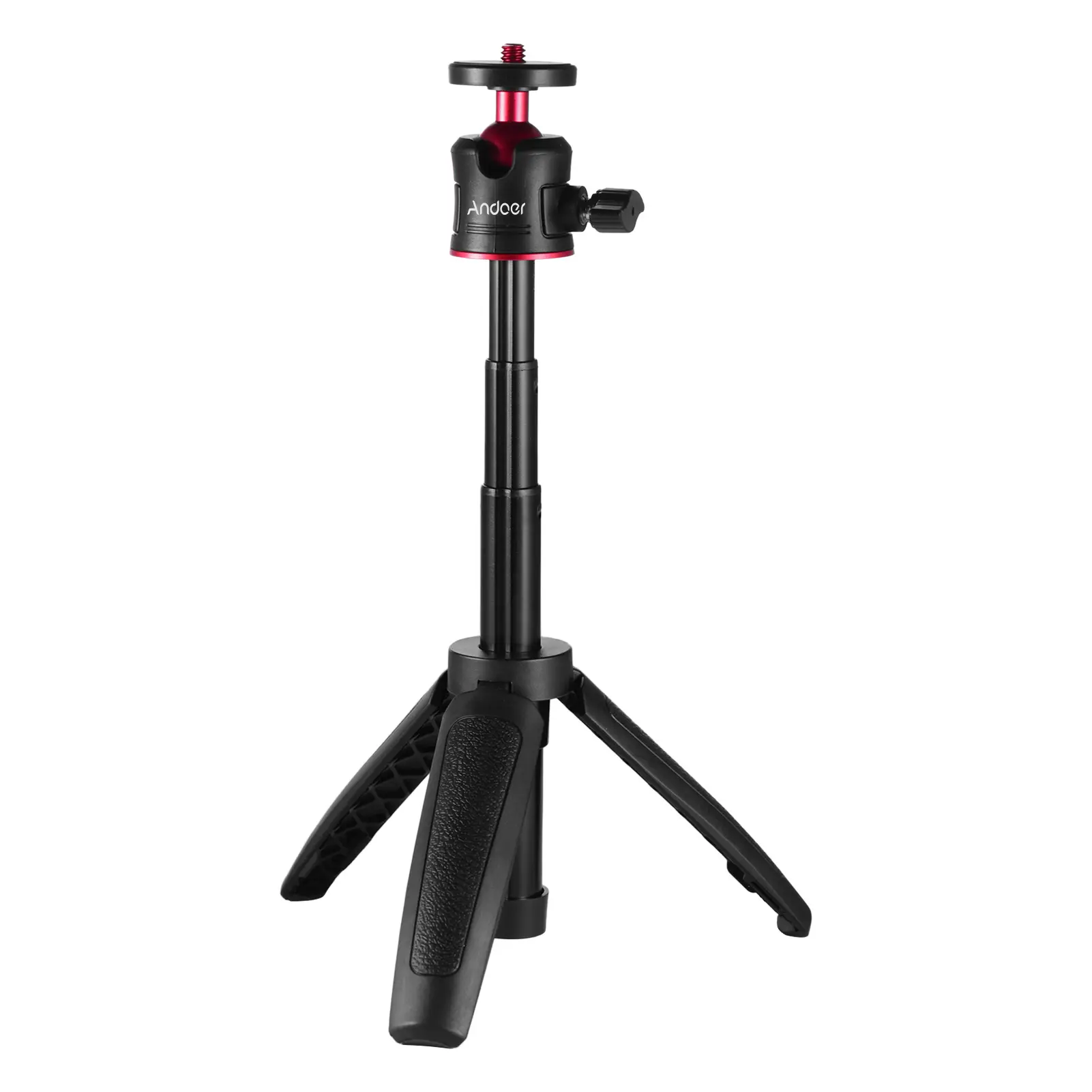 MT-08 Mini Extendable Desktop Tripod Handheld Photography Bracket Stand w/ Flexible Ballhead 1/4 Inch Screw Mount for Selfie