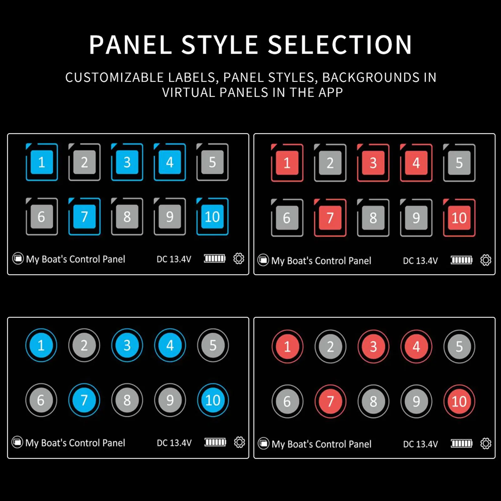 Car Universal 10P Membrane Control Switch Panel with Backlight Module LED Touch Electronic Accessories PPTC IP67 Waterproof
