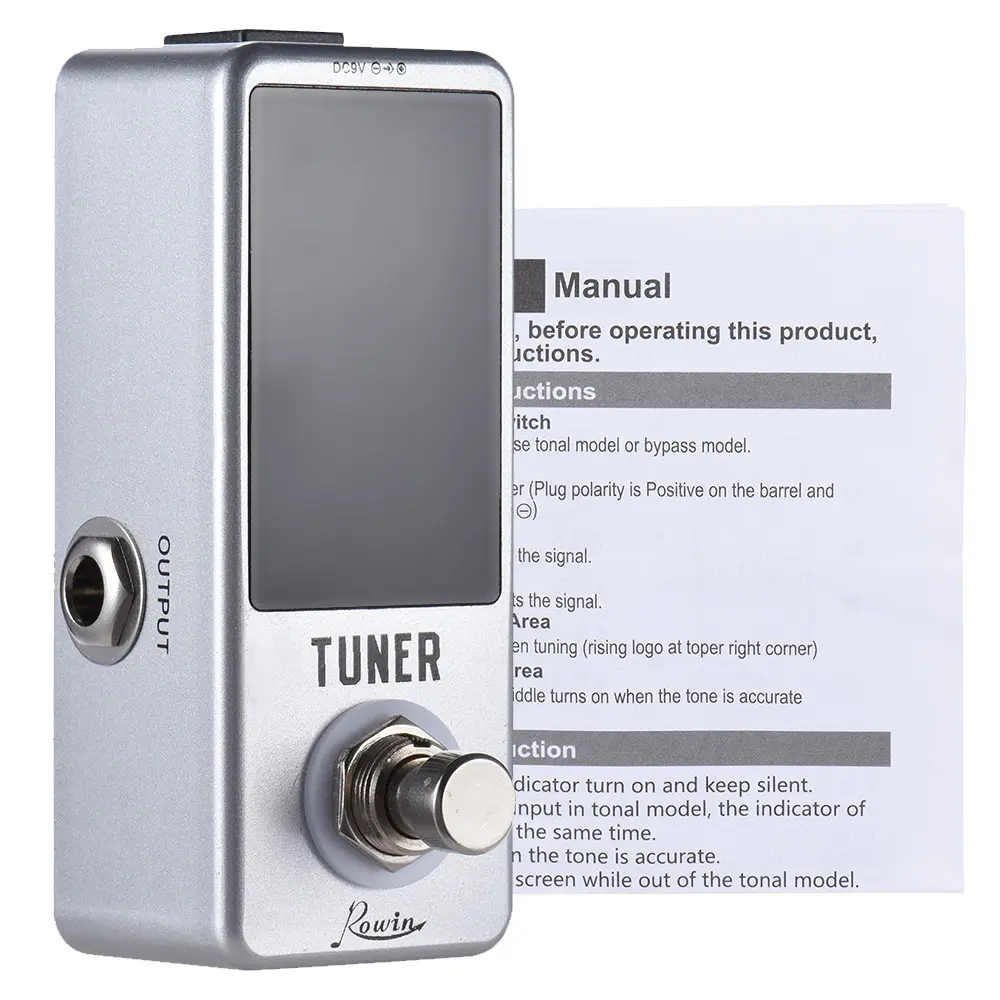 Mini Chromatic Tuner Pedal Effect LED Display True Bypass Guitar Tuner for Guitar Bass Accessories Guitar Bass Musical Instrumen
