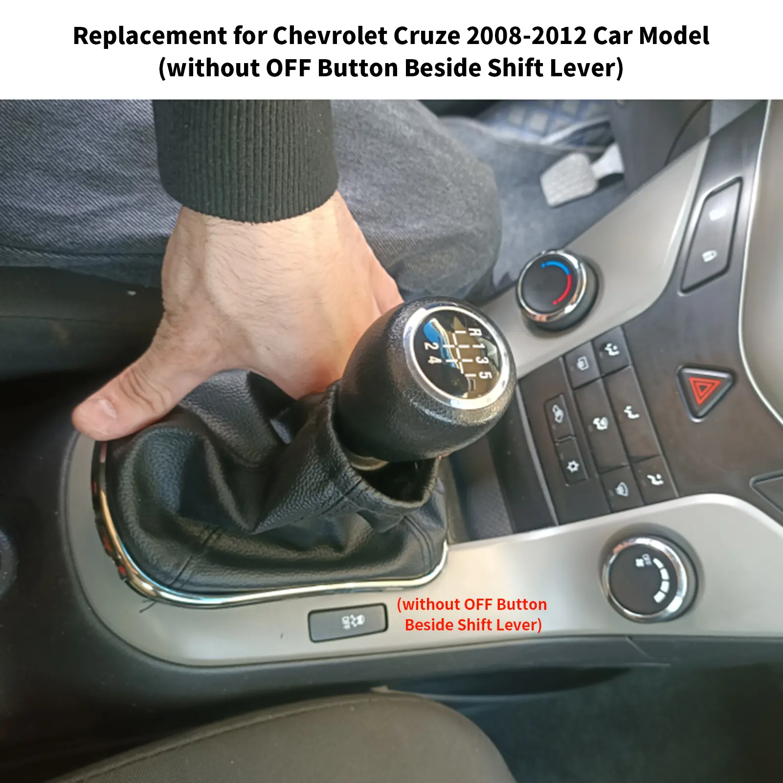 Car Gear Shift Stick Gaiter Boot PU Leather Dust-proof Cover for Chevrolet Cruze 2008-2012 without OFF Button Beside Shift Lever