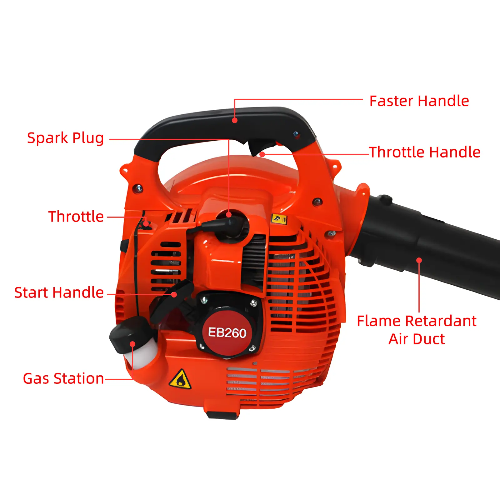 Gas Powered Leaf Blower 2-Stroke Engine Air Volume 0.65L Oil Tank Handheld Blower Powerful Wind Snow Blower for Lawn Garden