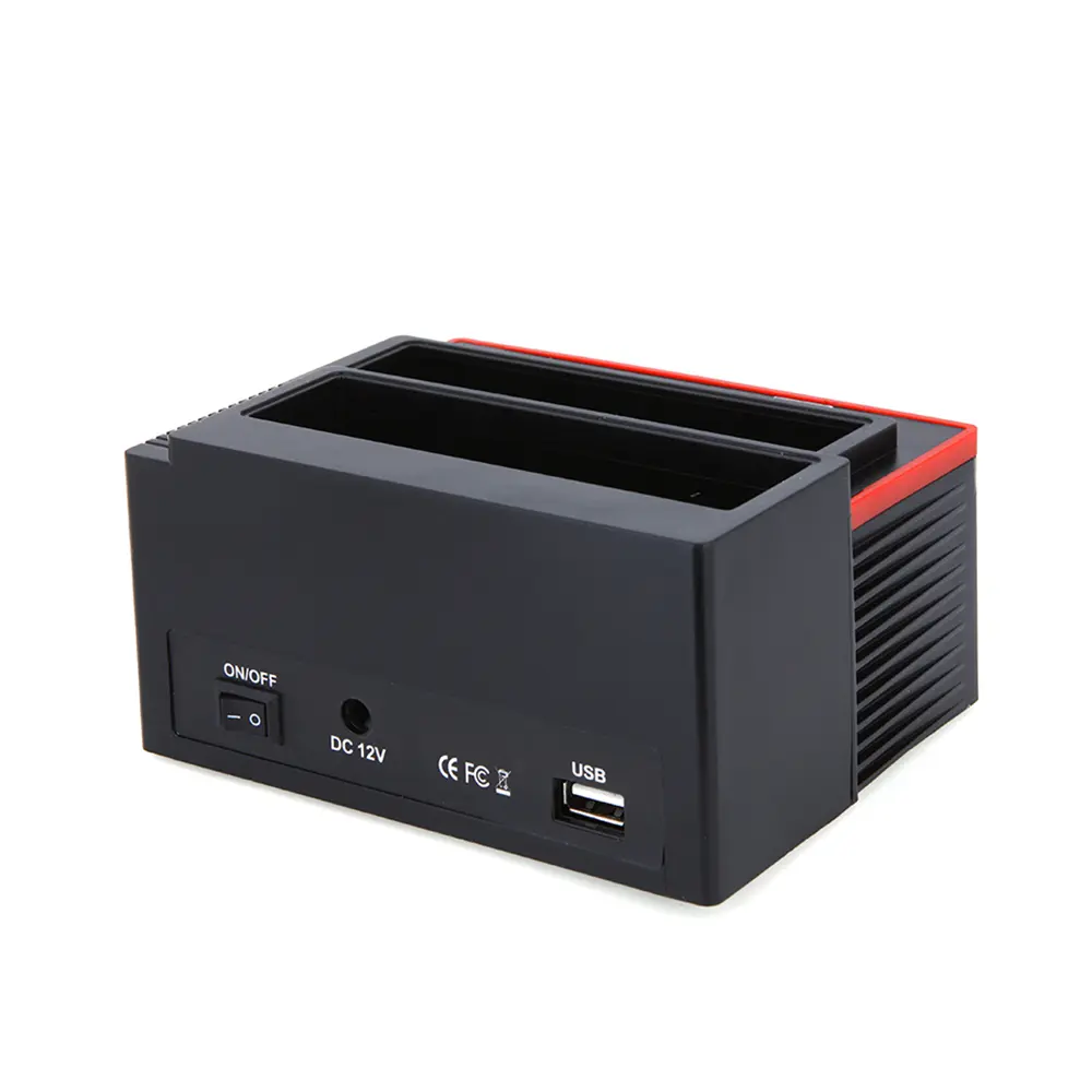 Hard Drive Docking Station USB 2.0 to SATA External HDD with 2-Port Hub, Offline Clone Function for 2.5 Inch & 3.5 Inch HDD SSD
