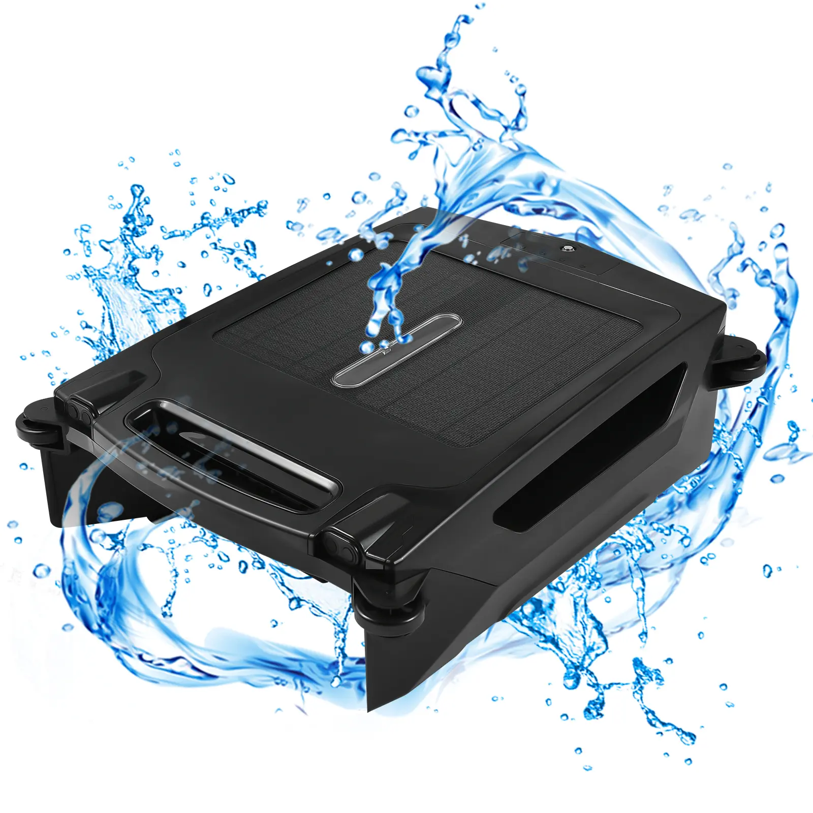 Solar Powered Cordless Robotic Pool Cleaner with Dual Charging Auto Obstacle Avoidance Escape Function Pool Skimmer Robot