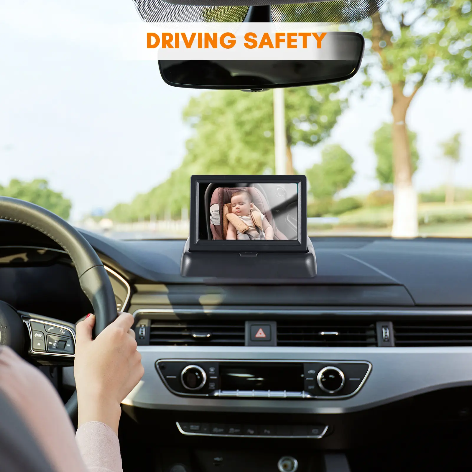 Baby Car Monitor 1080P Monitor Camera for Baby Rear Facing Seat Mirror Display 150° Wide View Night Vision Car Mirror Camera