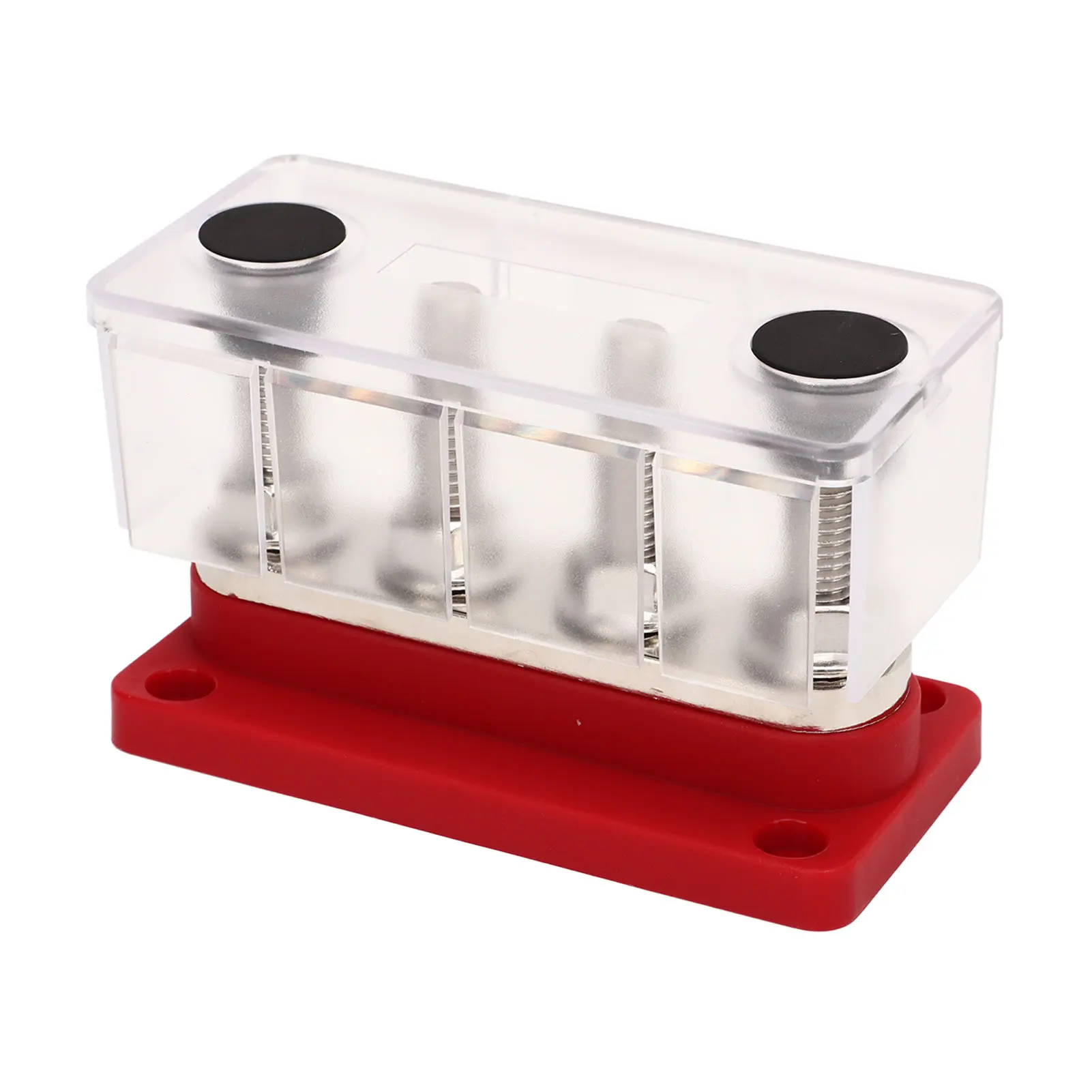 4 Post Power Distribution Block 3/8inch M10 Studs Battery Bus Bar with Cover DC12V to 48V 300A for Cars Boats RVs Marine Bus Bar