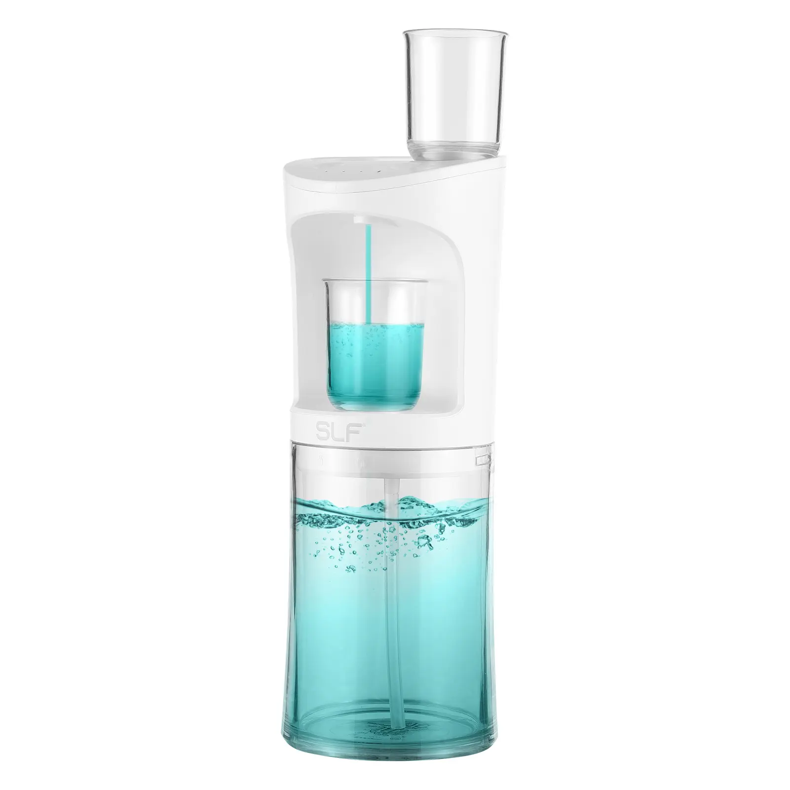 Automatic Mouthwash Dispenser for Bathroom Touchless with 18fl.oz Tank 2pcs Magnetic Cups USB Rechargeable and 3 Dispensing Leve