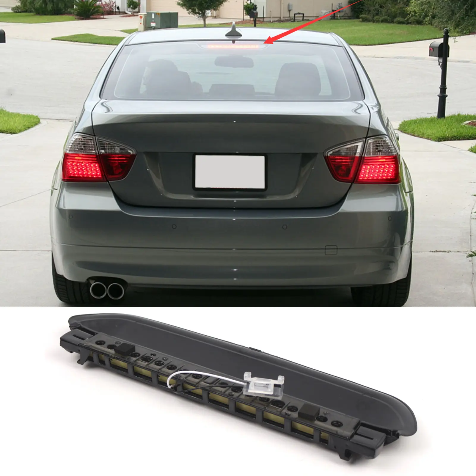 Car Rear Stop Lamp High Mount Stop Light LED Third Brake Light Replacement for  3 Series E90 E92 2004-2013 Third Brake Light