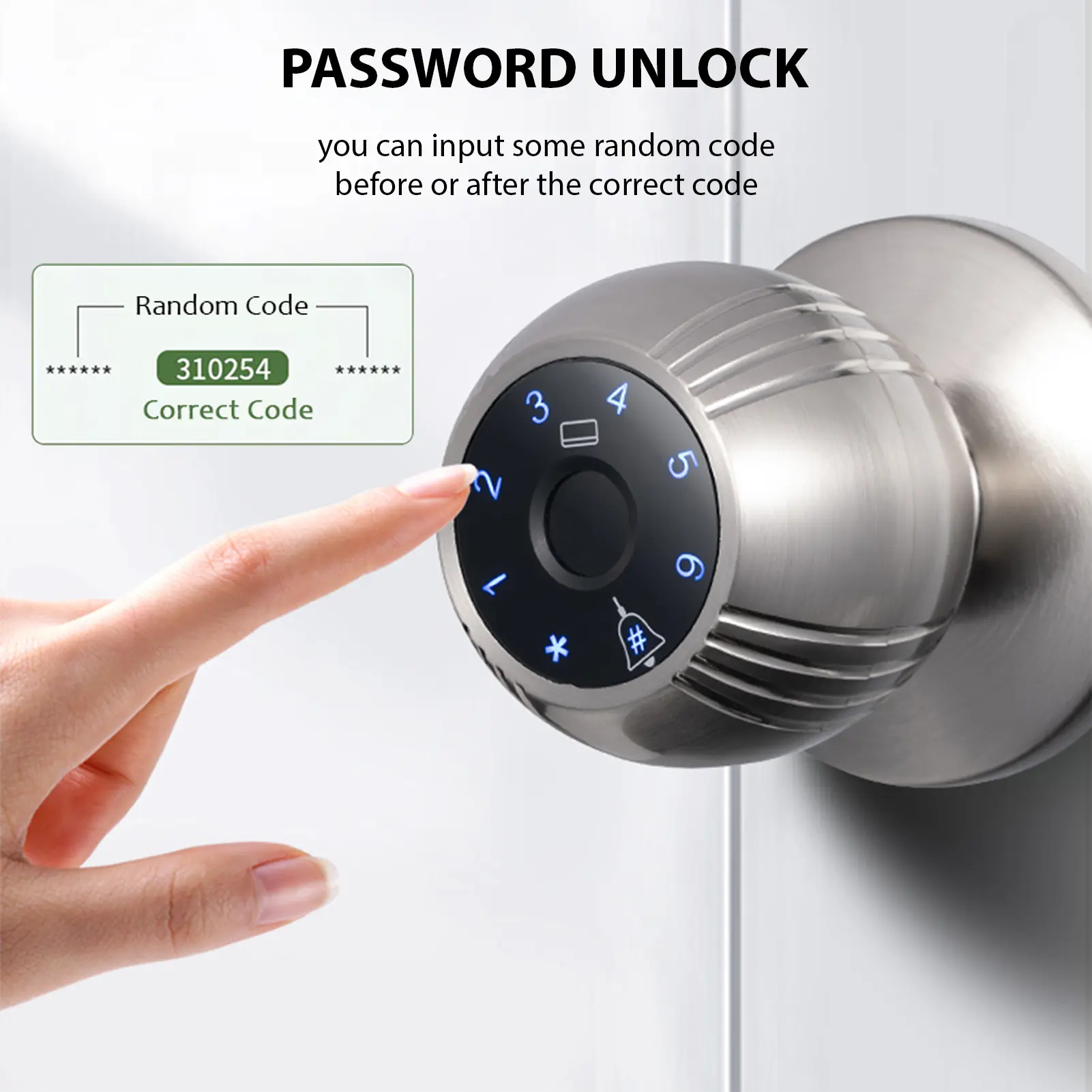 Smart Lock Keyless Entry Door Lock Fingerprint Door Knob TY App Remote Access BT 5-in-1 Fingerprint/Password/Card/Key/App Door L