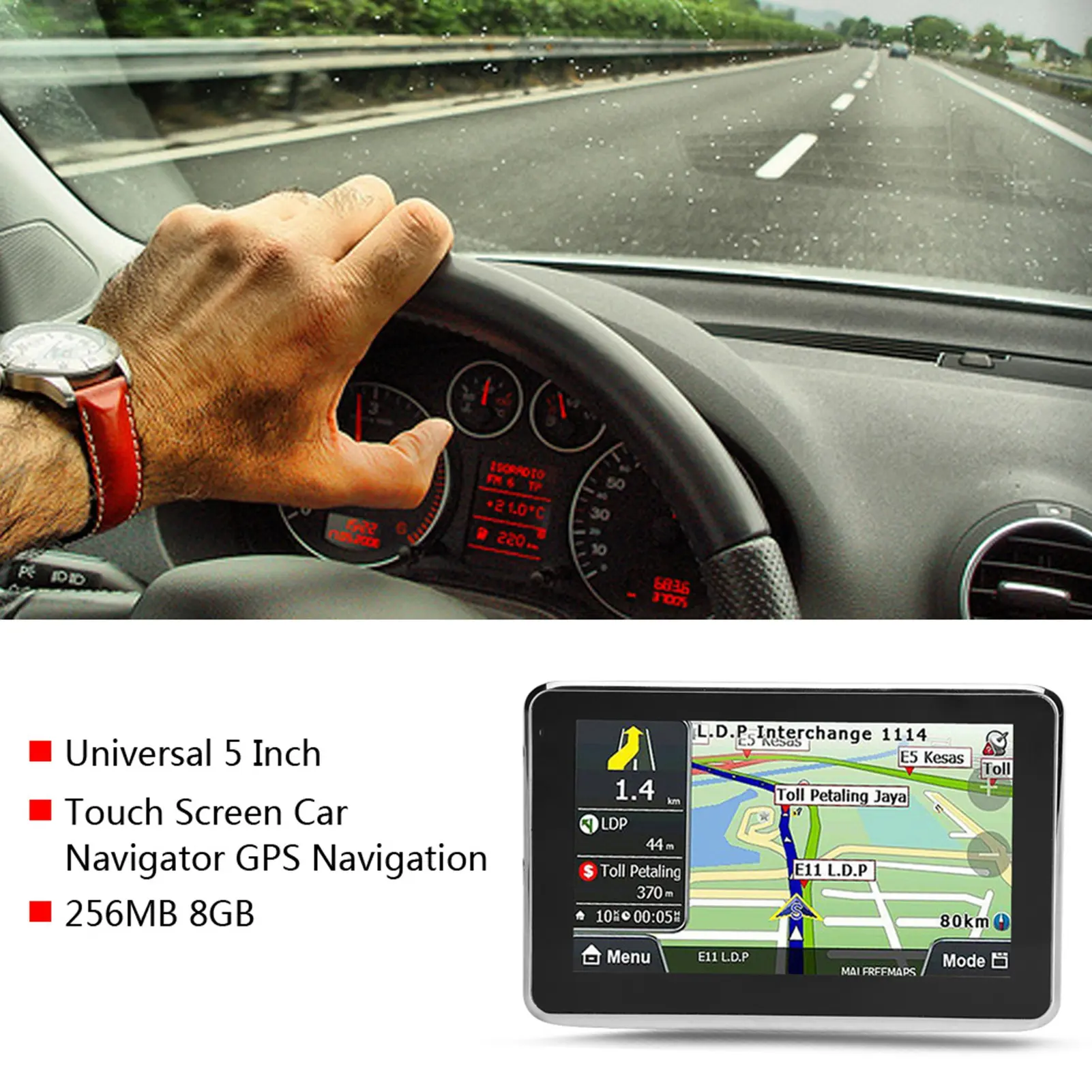 5 Inch GPS Navigation  5 Inch  Car Navigator GPS Navigation DDR256M 8G MP3 FM Europe Map  1 GPS Navigator