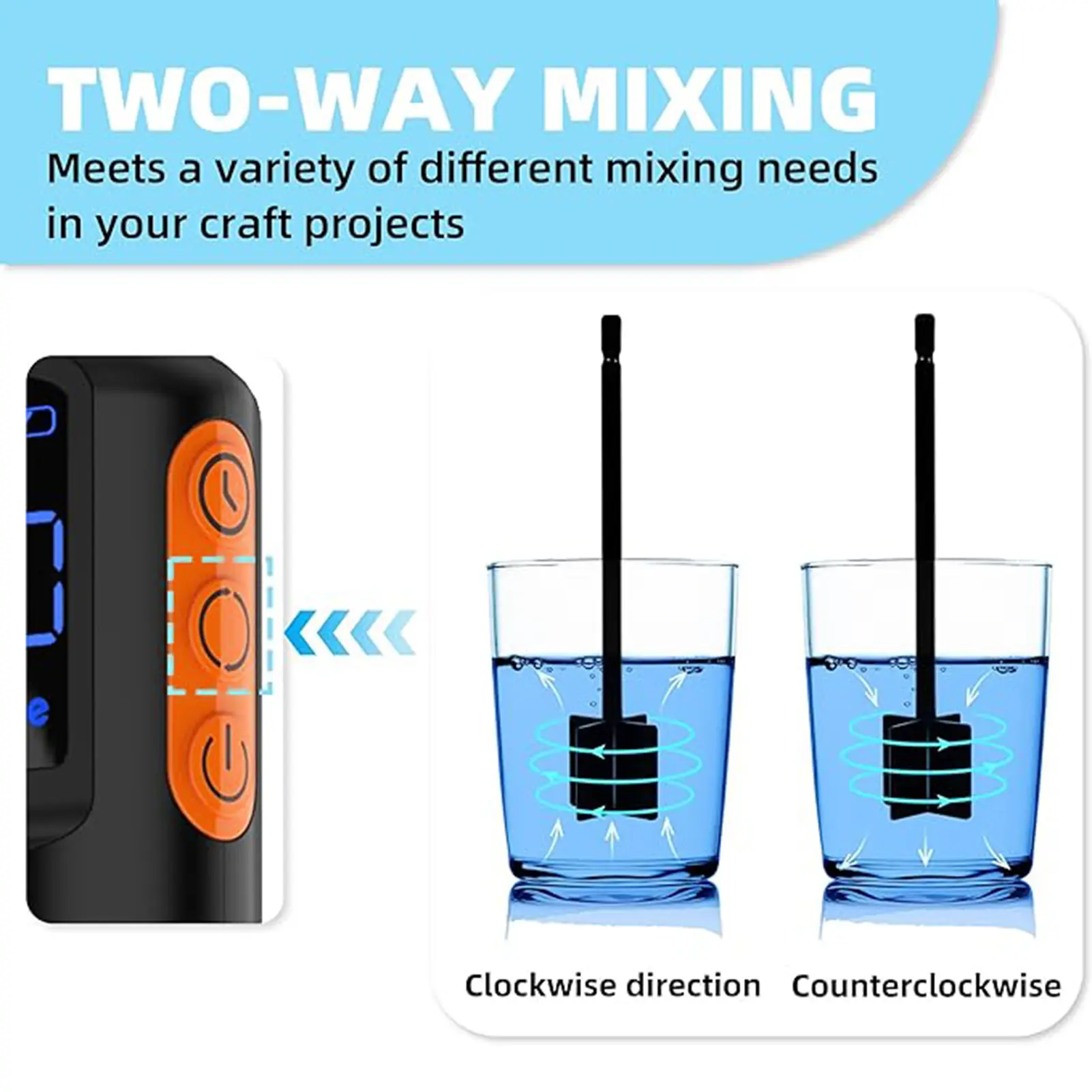Resin Electric Stirrer Wireless Resin Mixer with 4 Paddles Stand &amp Timer Function for Silicone Paint Soap Making DIY Crafts