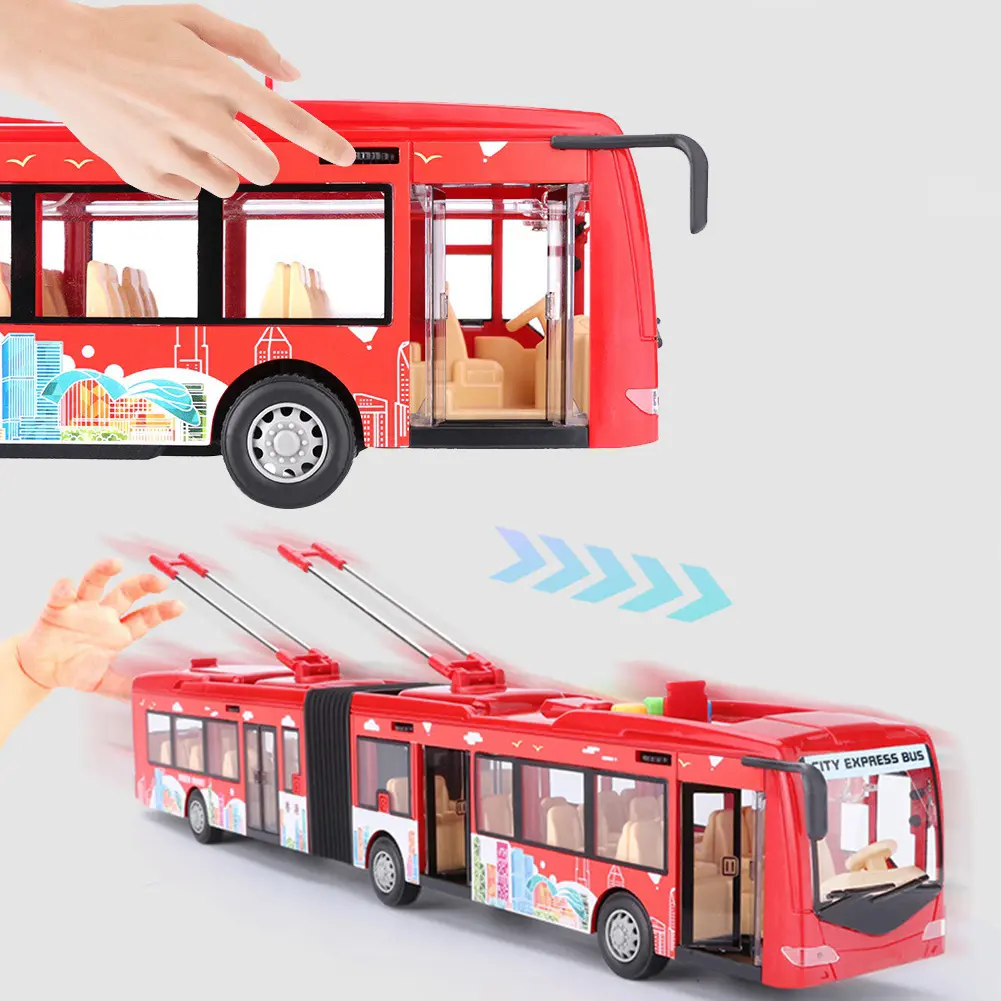 Educational Bus Electronic  Bus Electronic City Bus Music Light Car Educational  for Children Kids Inertia Traffic Model