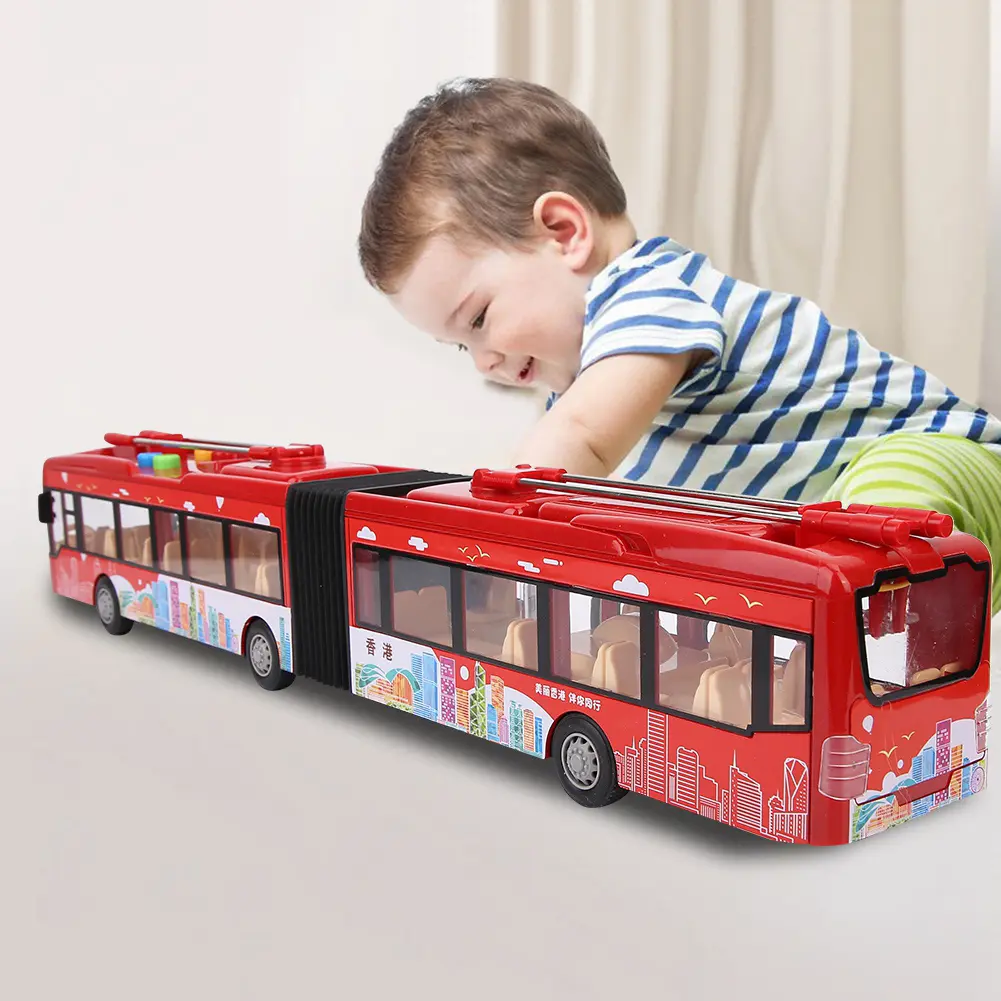 Educational Bus Electronic  Bus Electronic City Bus Music Light Car Educational  for Children Kids Inertia Traffic Model