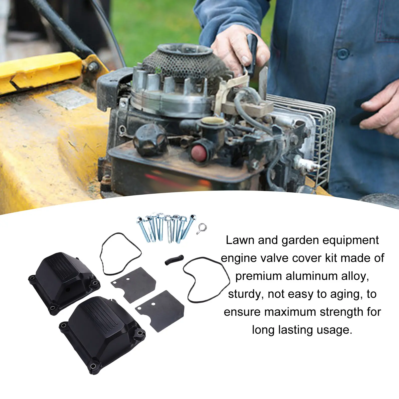 Aluminum Alloy Engine Valve Cover Kit Aluminum Alloy 32-096-06-S 24-755-141-S Valve Cover Kit for Lawn Garden Equipment Engine